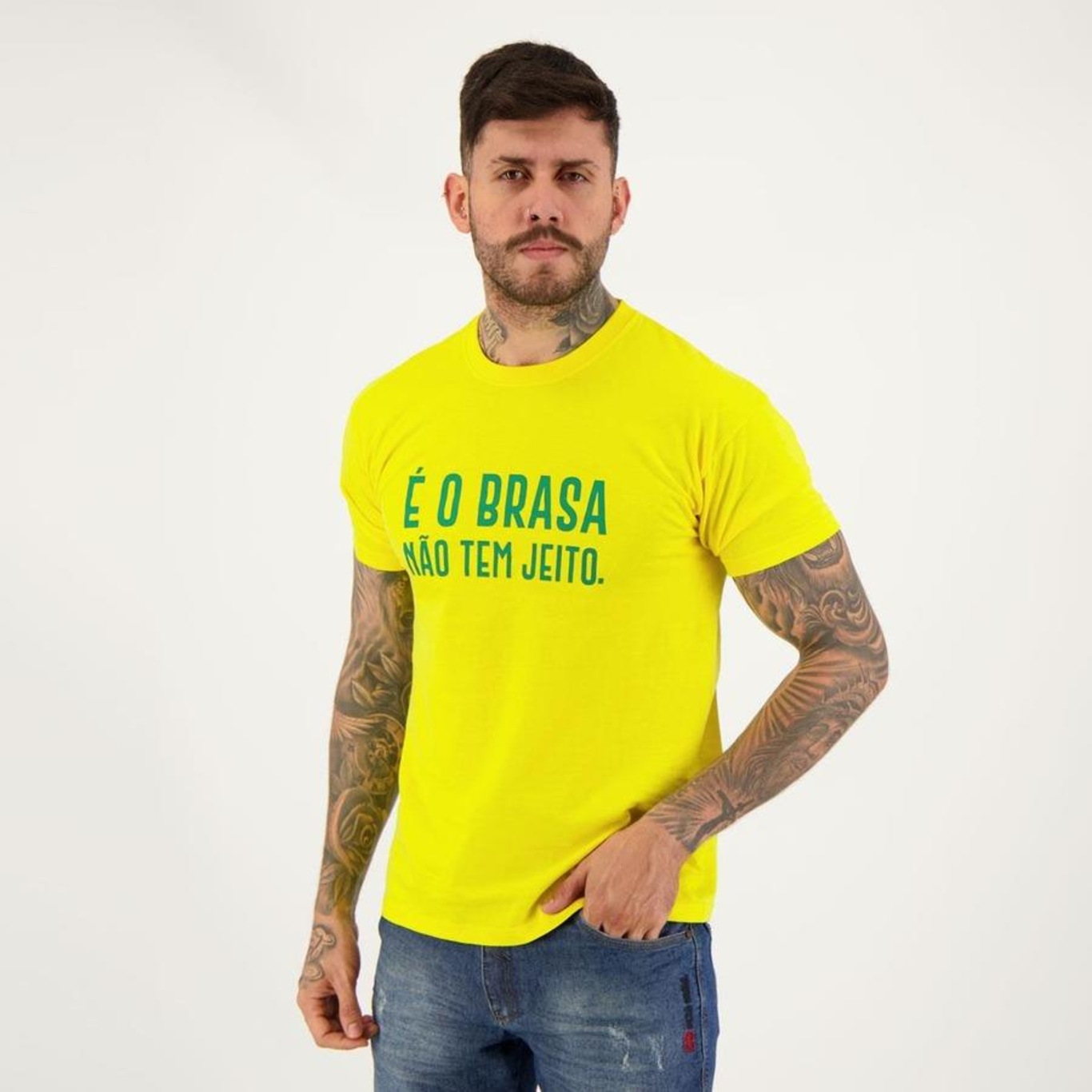 Camisa Futfanatics Brasil é o Brasa - Masculina - Foto 2