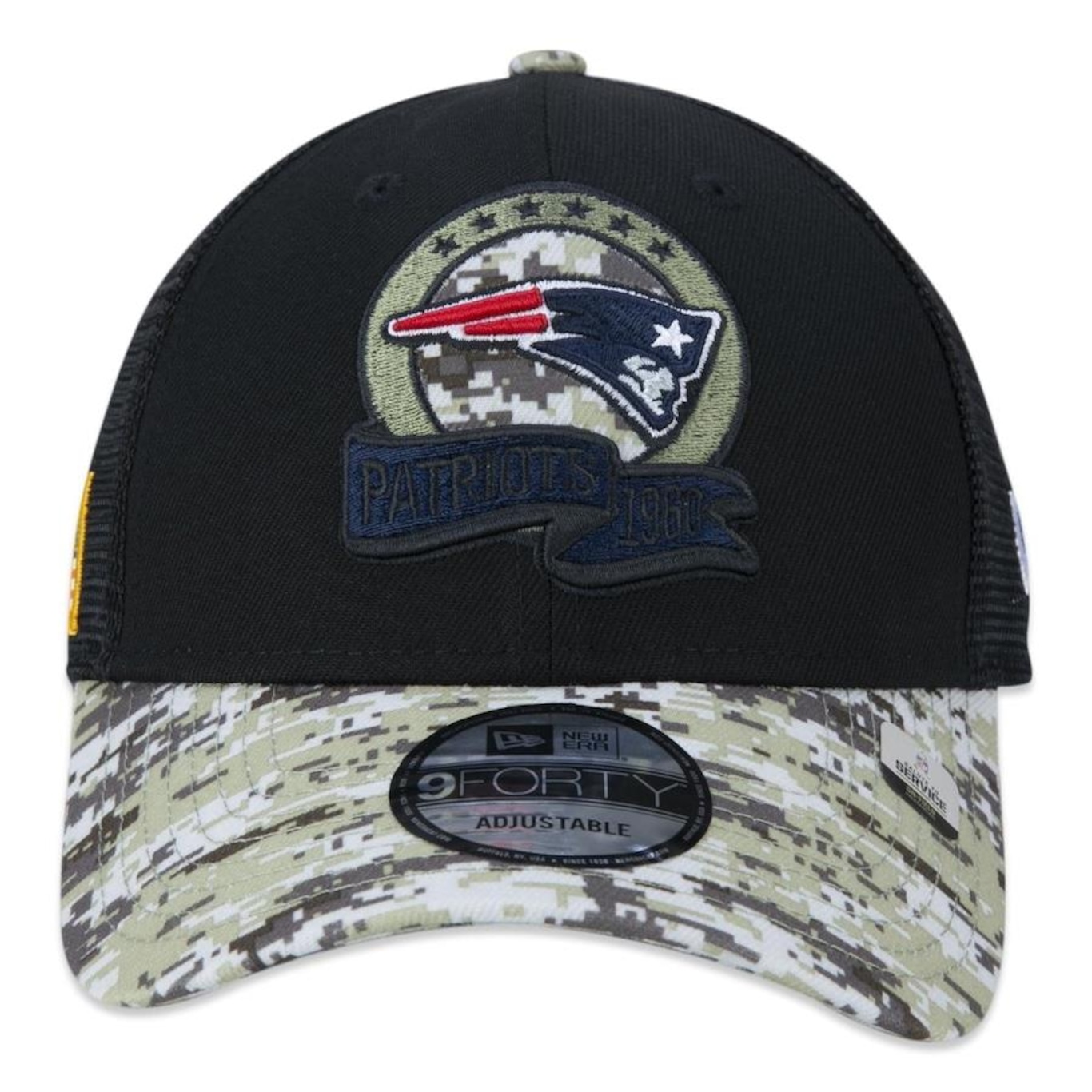 Boné Aba Curva New Era 9Forty New England Patriots Salute To Service 2022 - Snapback - Trucker - Adulto - Foto 2