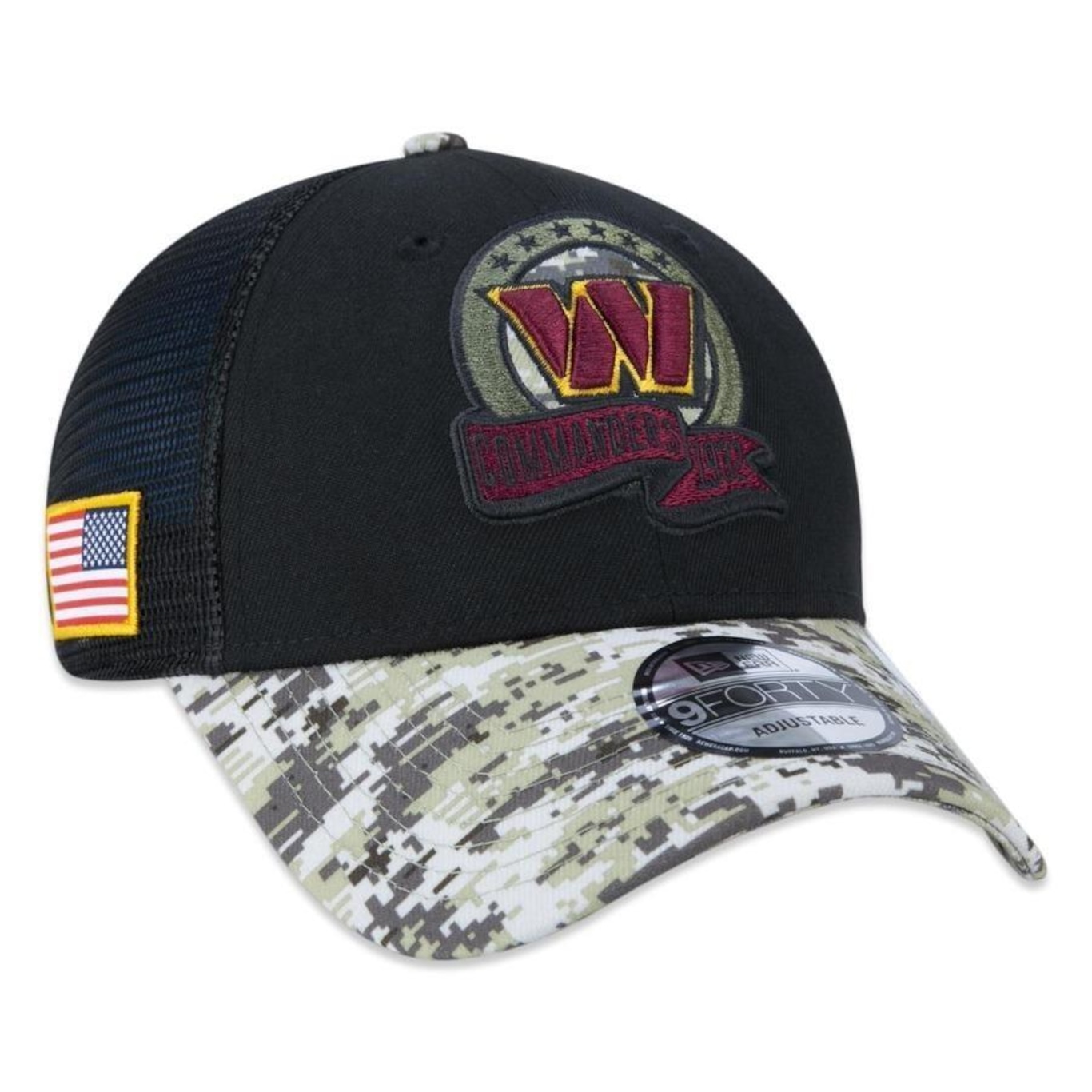 Boné Aba Curva New Era 9Forty Washington Football Salute To Service 2022 Trucker - Snapback - Masculino - Foto 1