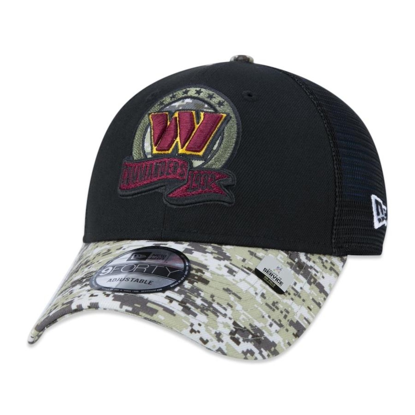 Boné Aba Curva New Era 9Forty Washington Football Salute To Service 2022 Trucker - Snapback - Masculino - Foto 3