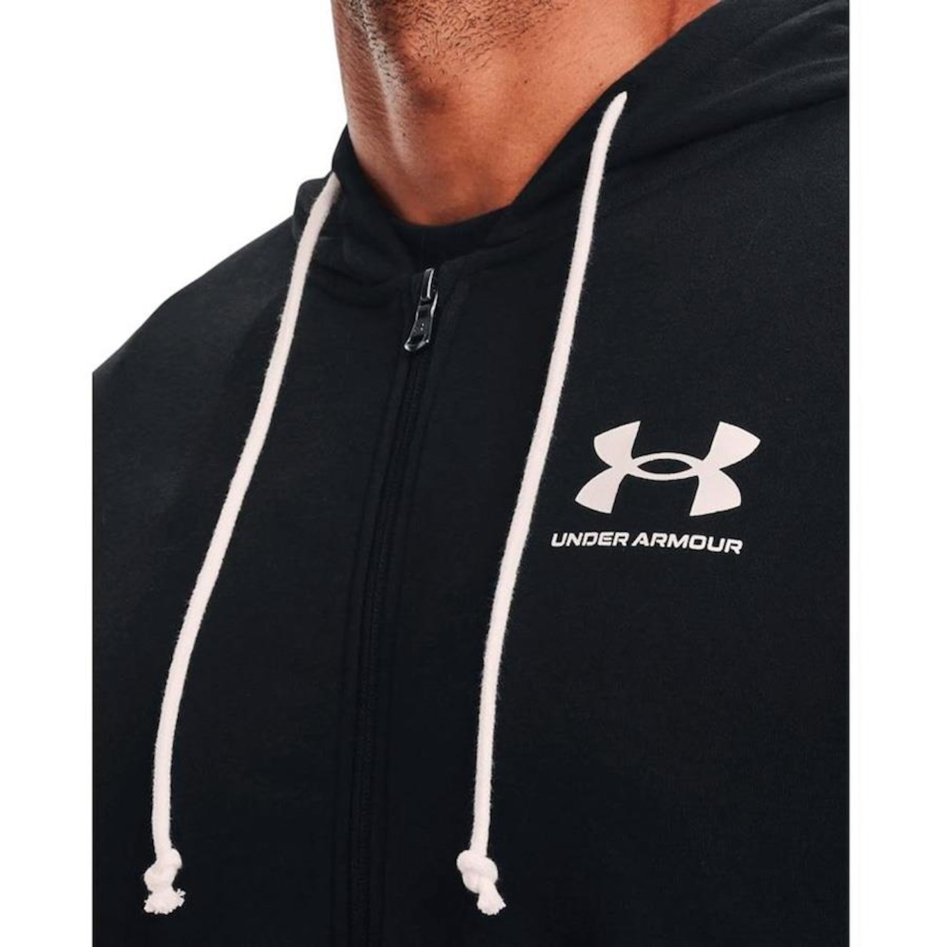 Jaqueta com Capuz Under Armour Rival Terry Logo Crew - Masculina - Foto 3