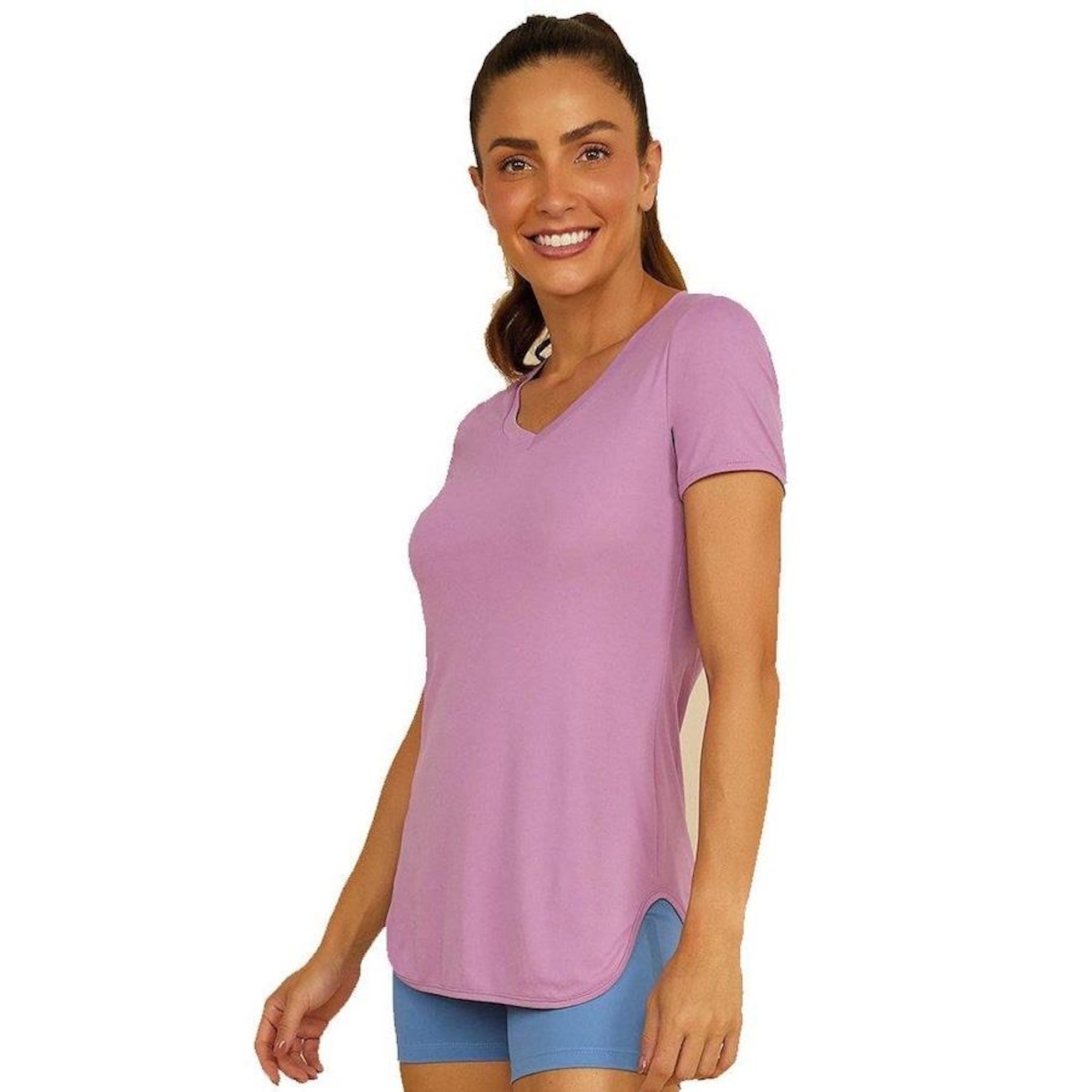 Camiseta Alto Giro Skin Fit - Feminina - Foto 1