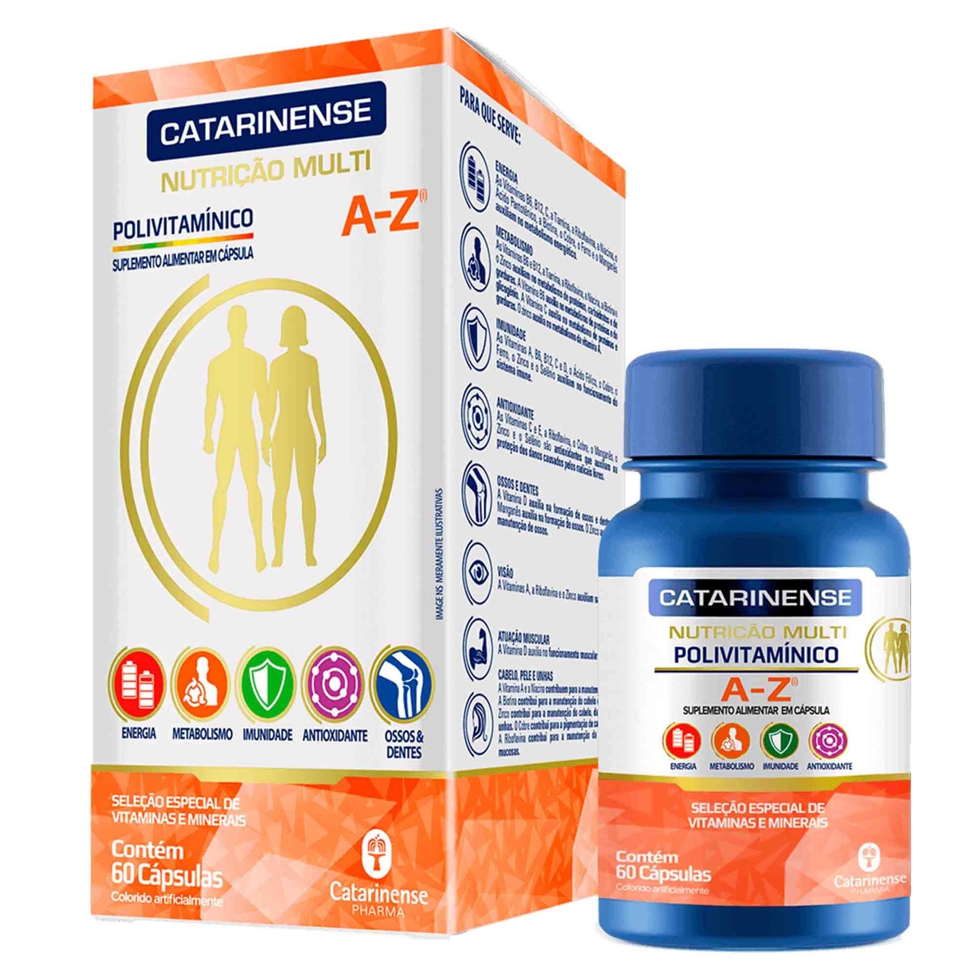 Polivitamínico A-Z Catarinense Pharma - 60 cps - Foto 1