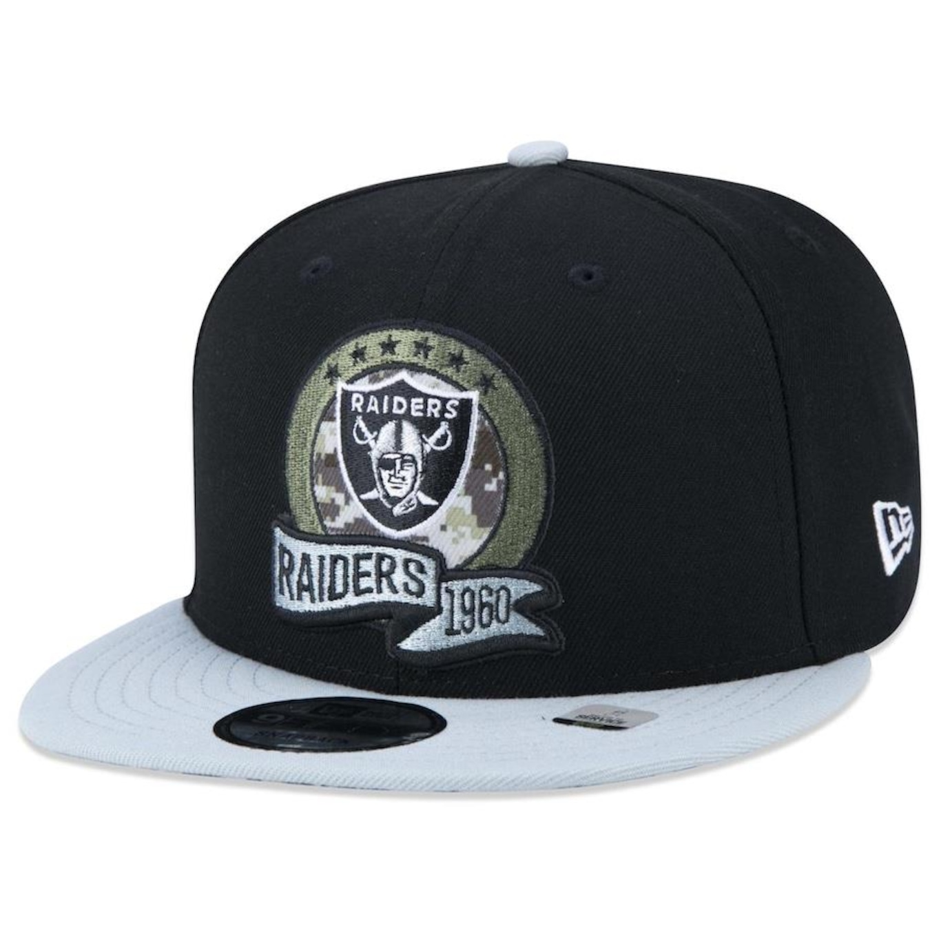 Boné Aba Reta New Era 9Fifty Las Vegas Raiders Salute To Service 2022 - Snapback - Adulto - Foto 3