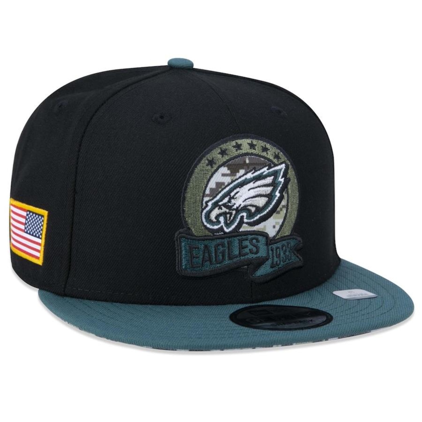 Boné Aba Reta New Era 9Fifty Philadelphia Eagles Salute To Service 2022 - Snapback - Adulto - Foto 1