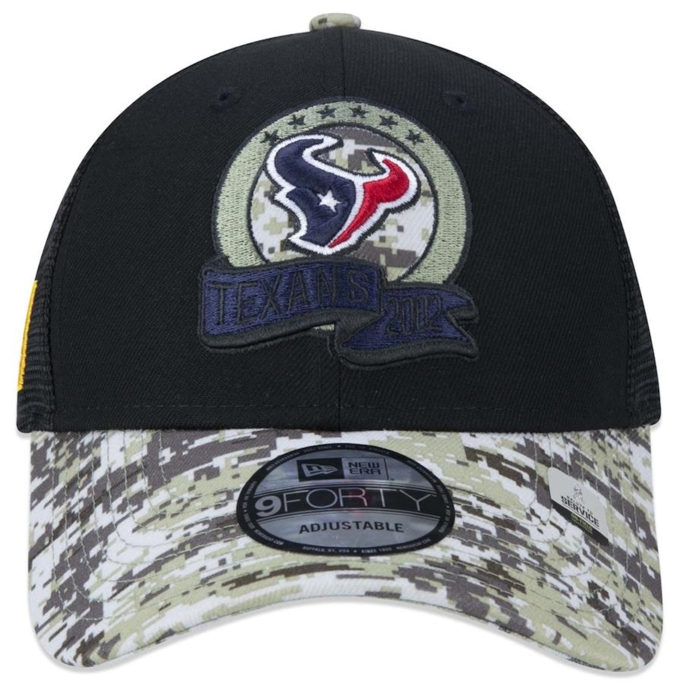 Boné Aba Curva New Era 9Forty Houston Texans Salute To Service 2022 - Snapback - Trucker - Adulto - Foto 2