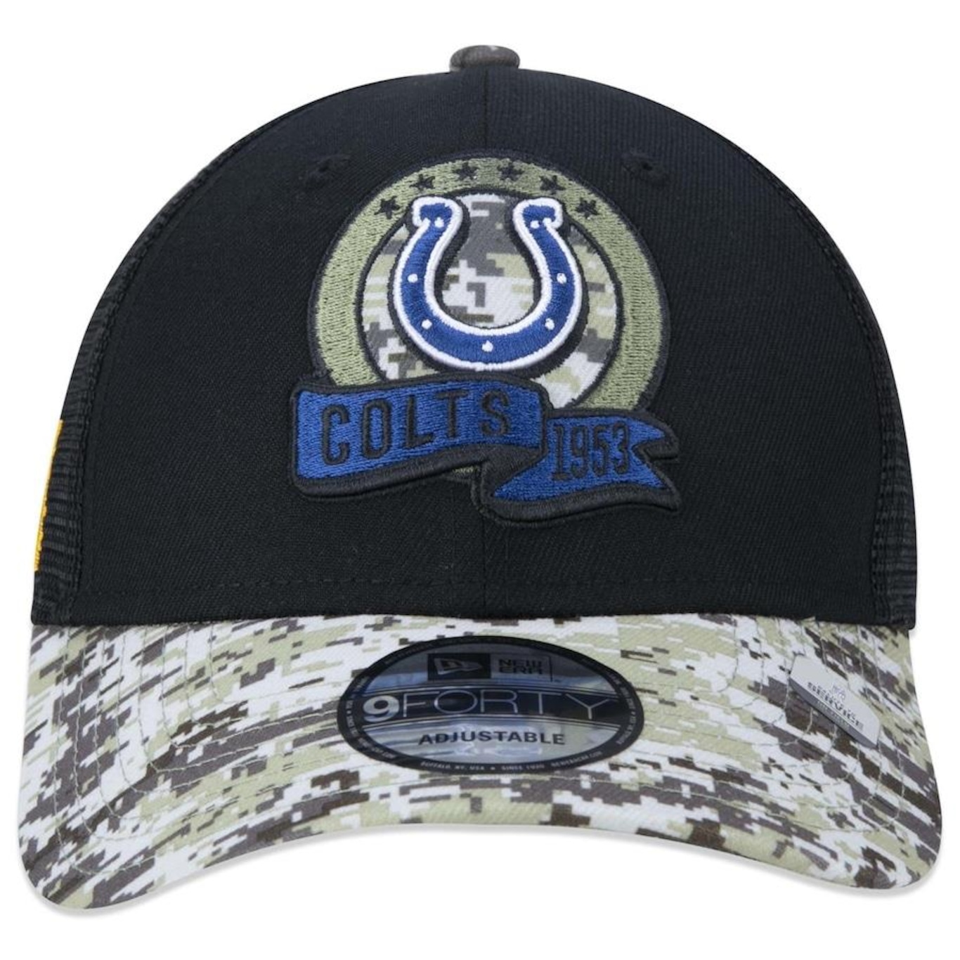 Boné Aba Curva New Era 9Forty Indianapolis Colts Salute To Service 2022 - Snapback - Trucker - Adulto - Foto 2