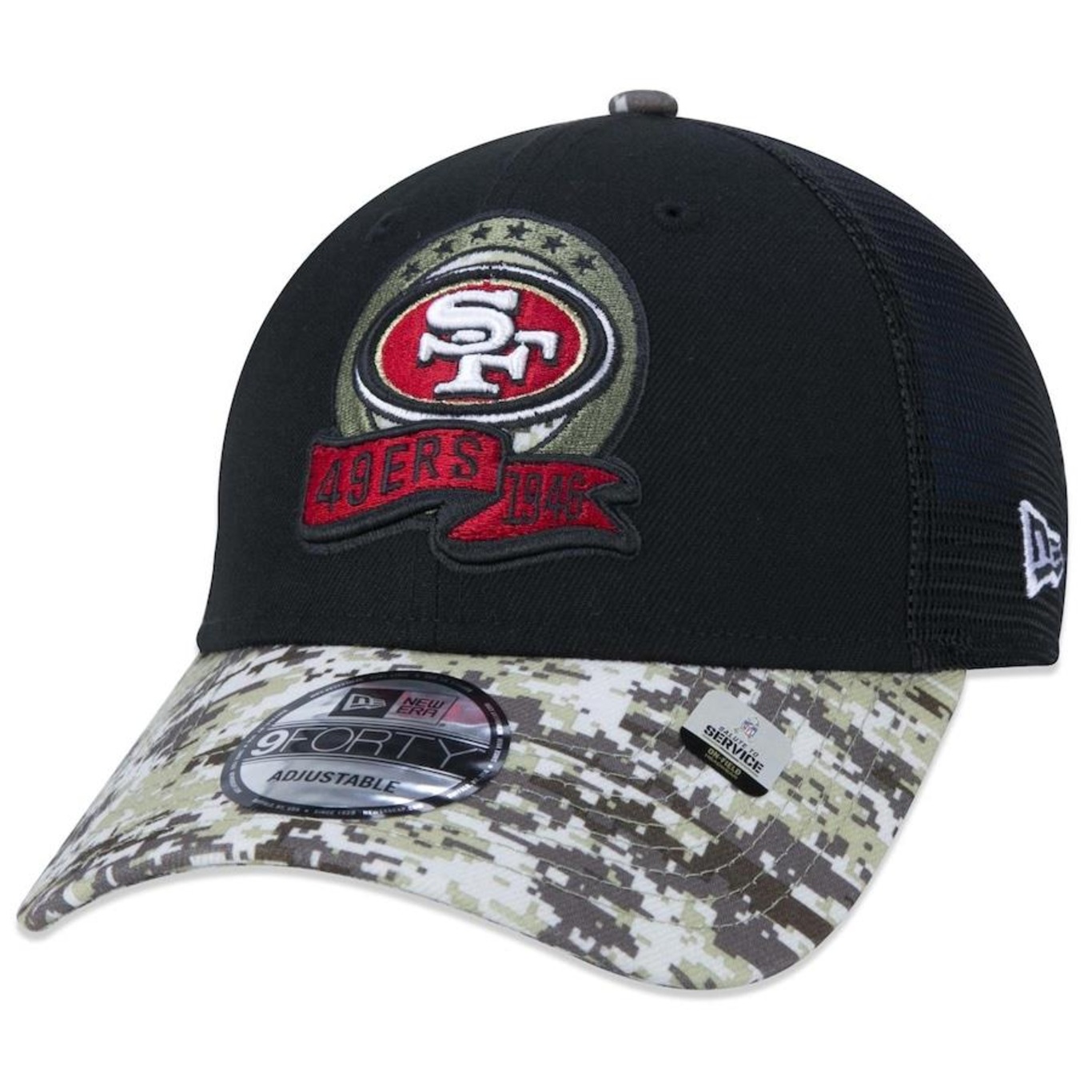 Boné Aba Curva New Era 9Forty San Francisco 49Ers Salute To Service 2022 - Snapback - Trucker - Adulto - Foto 3