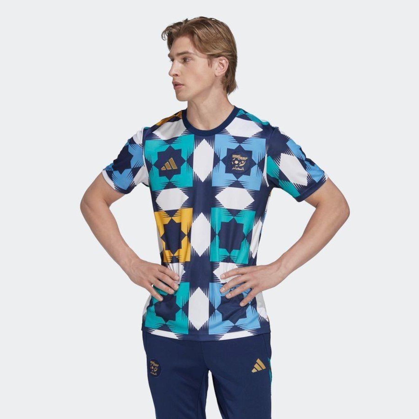 Camisa Pré-jogo da Argélia adidas - Masculina - Foto 3