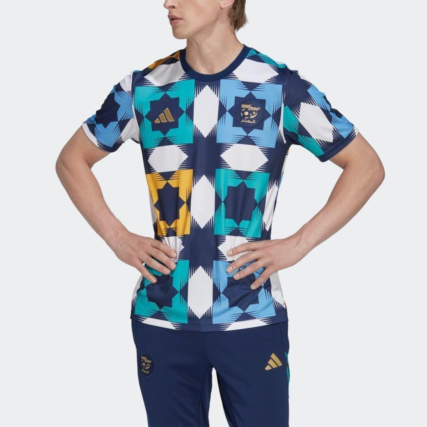 Camisa Pré-jogo da Argélia adidas - Masculina - Foto 4