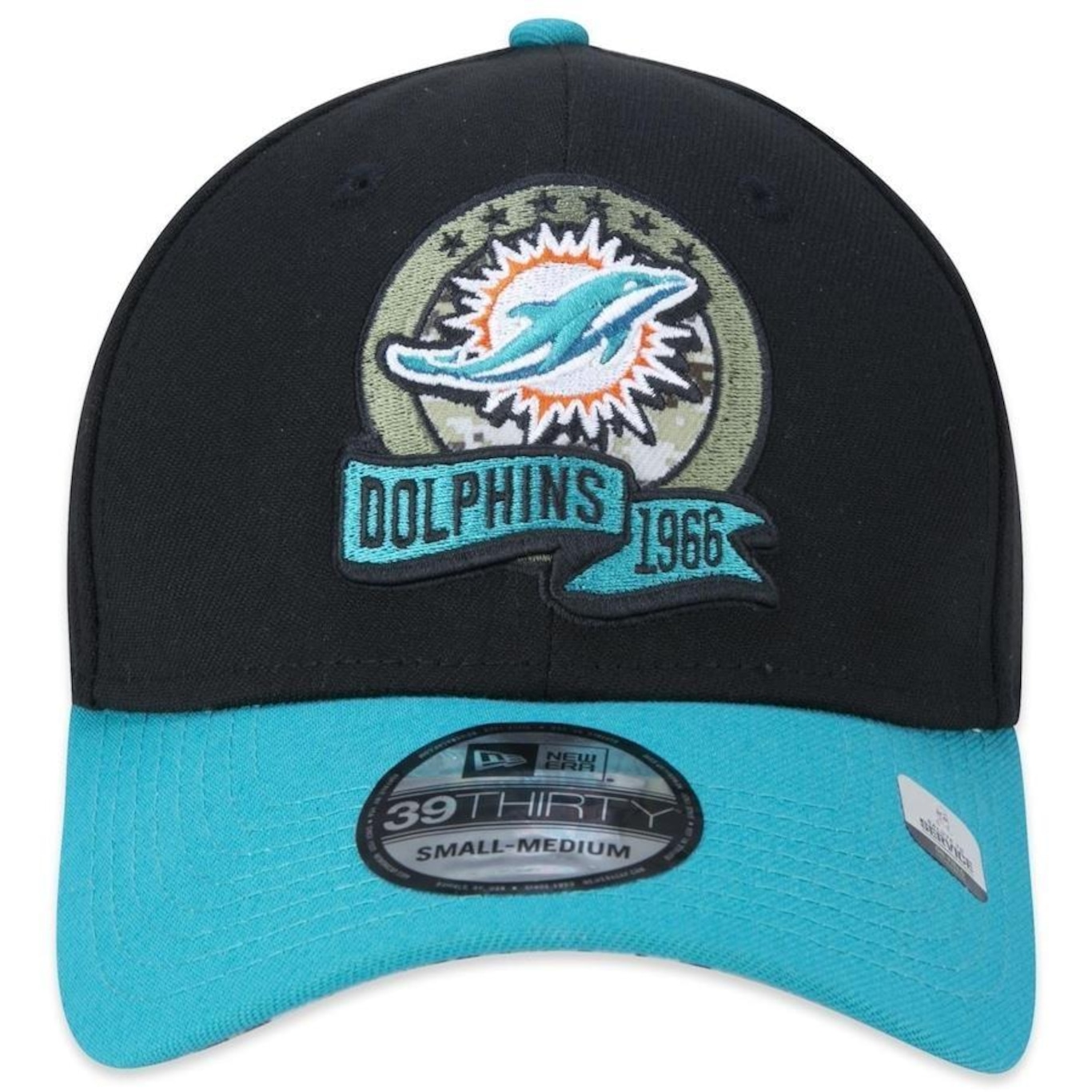 Boné Aba Curva New Era 39Thirty Miami Dolphins Salute To Service 2022 - Stretch Fit - Masculino - Foto 2