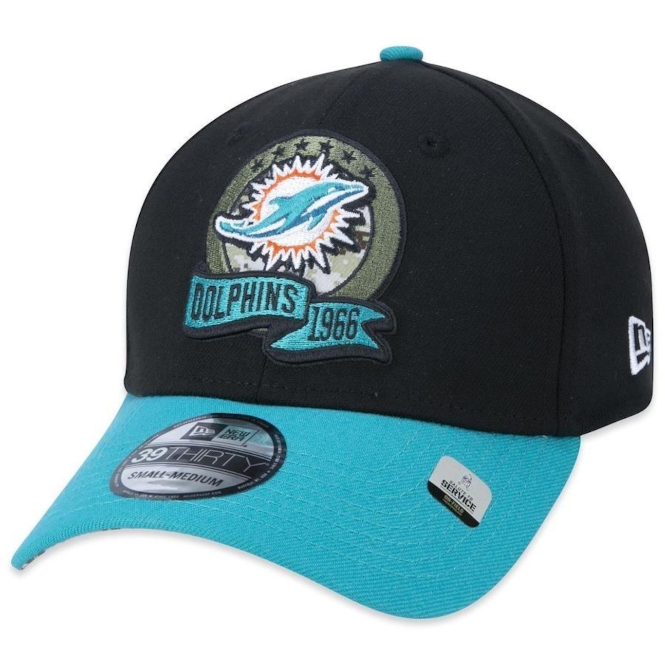 Boné Aba Curva New Era 39Thirty Miami Dolphins Salute To Service 2022 - Stretch Fit - Masculino - Foto 3