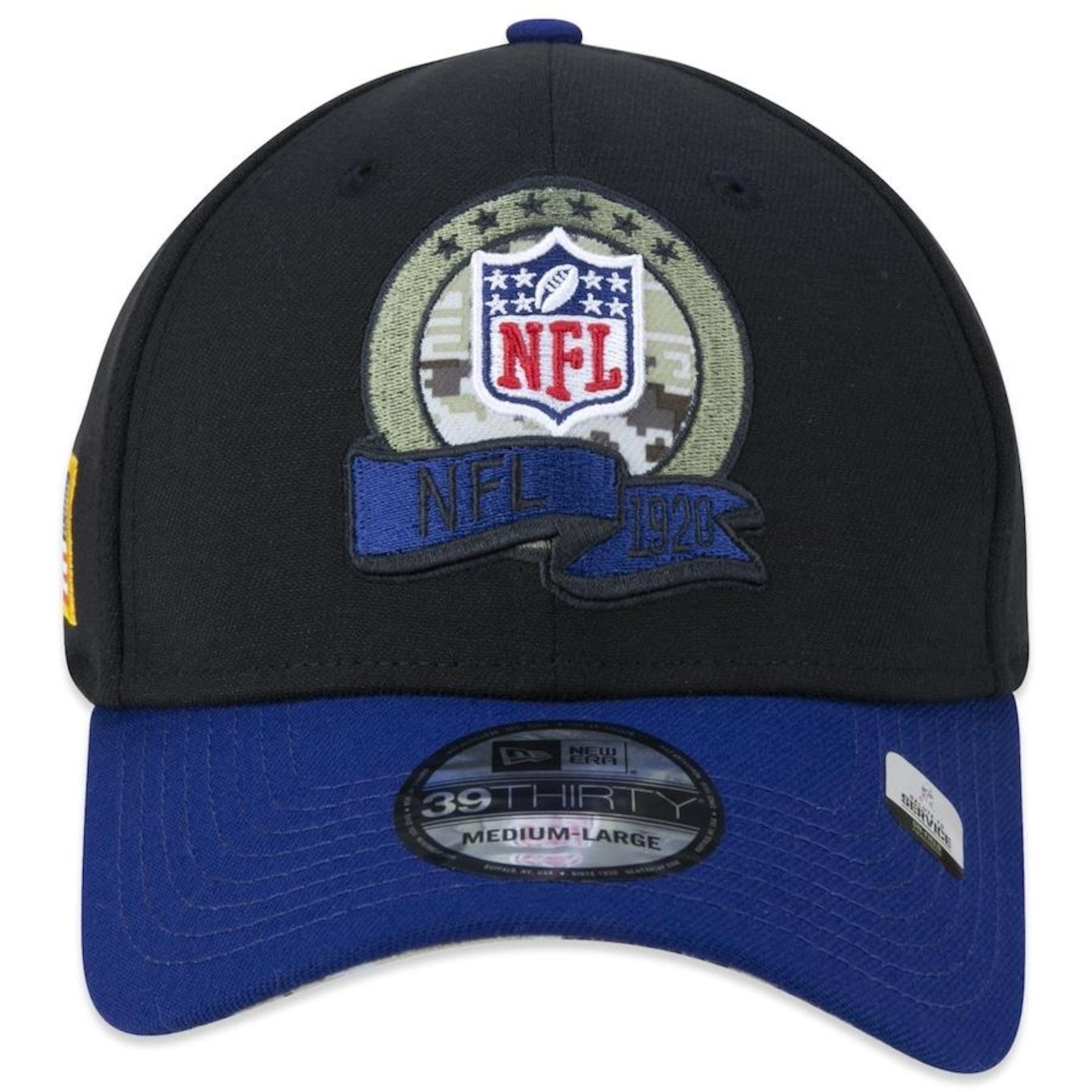 Boné Aba Curva New Era 39Thirty Nfl Shield Salute To Service 2022 - Stretch Fit - Masculino - Foto 2