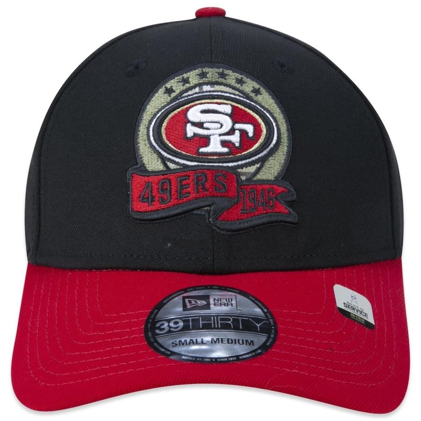 Boné Aba Curva New Era 39Thirty San Francisco 49Ers Salute To Service 2022 - Stretch Fit - Masculino - Foto 2