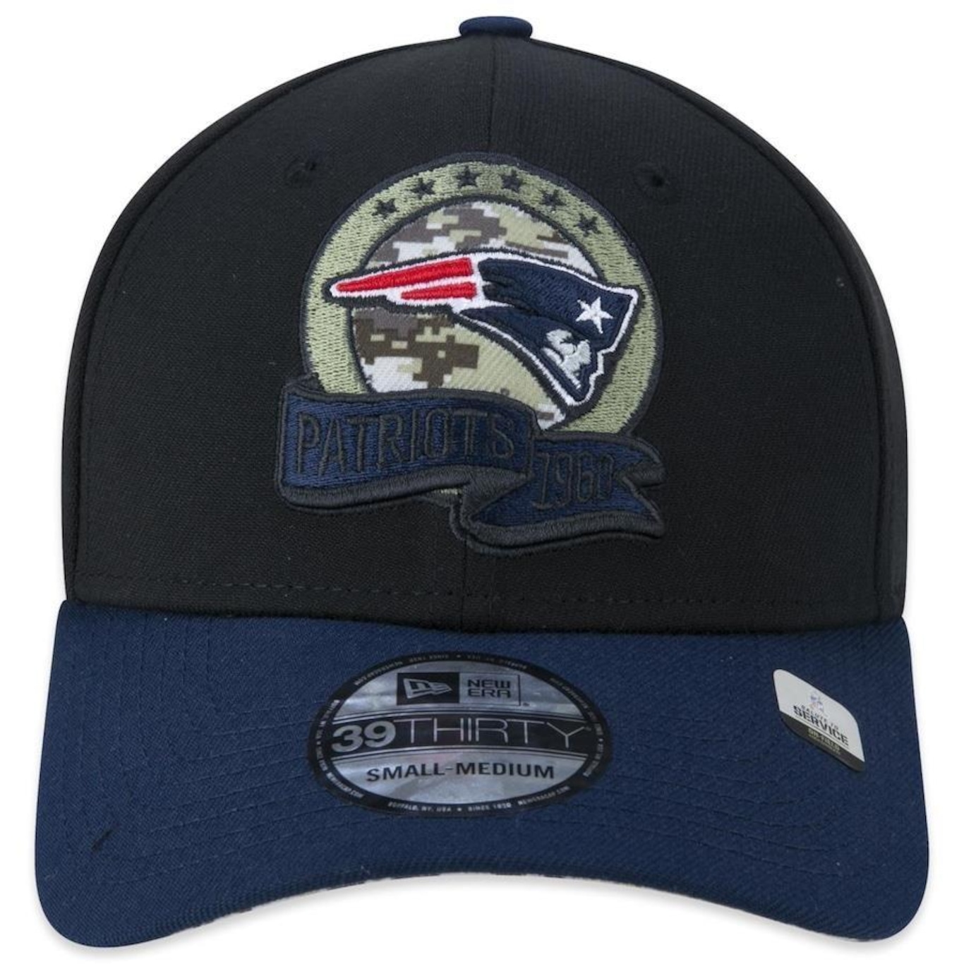 Boné Aba Curva New Era 39Thirty New England Patriots Salute To Service 2022 - Stretch Fit - Masculino - Foto 2