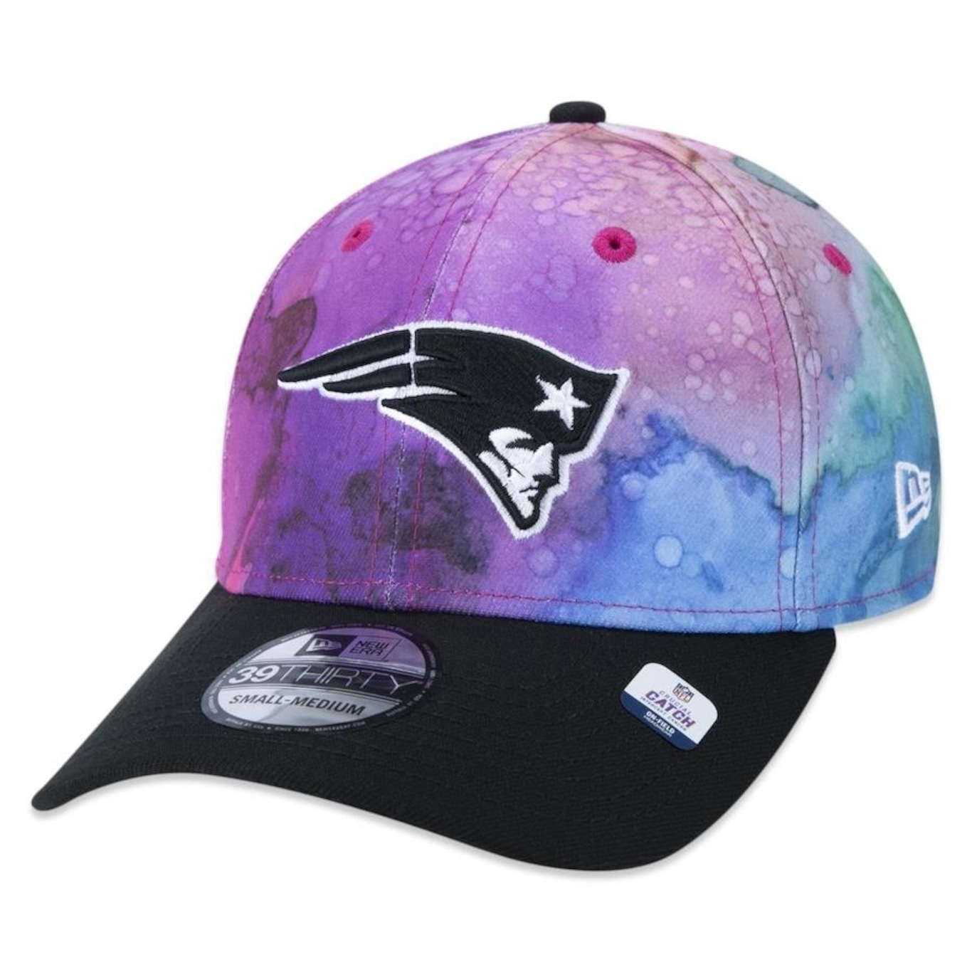 Boné Aba Curva New Era 39Thirty New England Patriots Crucial Catch 2022 - Stretch Fit - Masculino - Foto 3