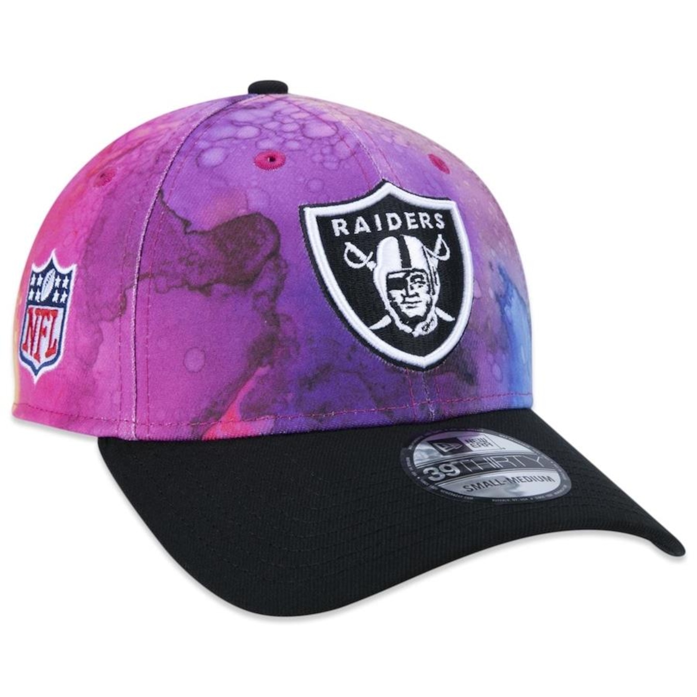 Boné Aba Curva New Era 39Thirty Las Vegas Raiders Crucial Catch 2022 - Stretch Fit - Masculino - Foto 1