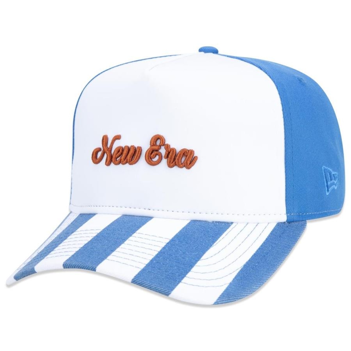 Boné Aba Curva New Era 9Forty A-Frame Vacation Listrado - Snapback - Adulto - Foto 1