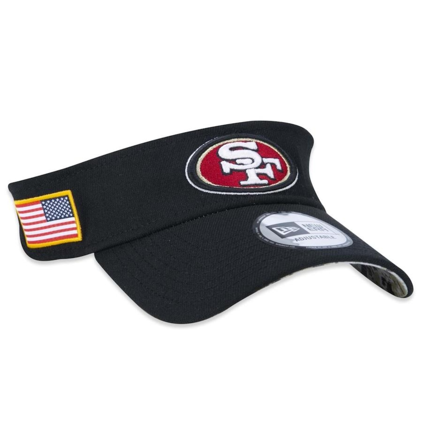 Viseira Aba Curva New Era San Francisco 49Ers Salute To Service 2022 - Ajustável - Adulto - Foto 1