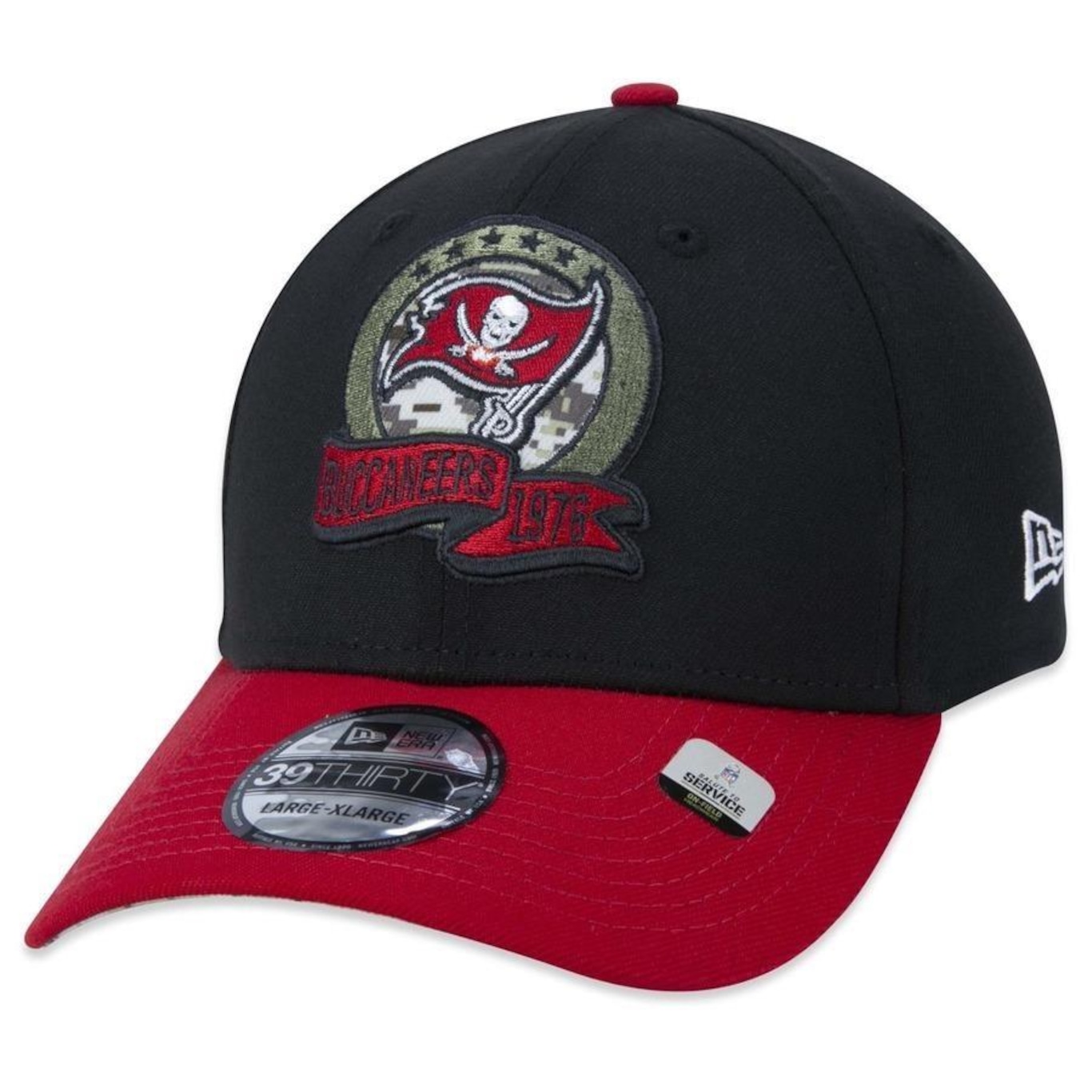 Boné Aba Curva New Era 39Thirty Tampa Bay Buccaneers Salute To Service 2022 - Stretch Fit - Masculino - Foto 3