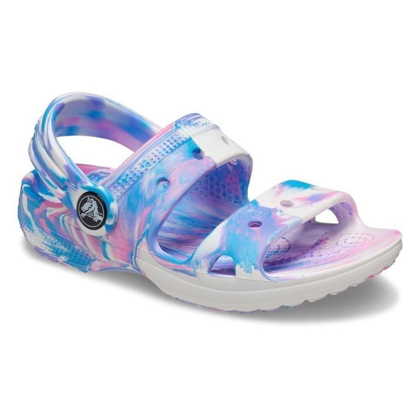 Sandália Crocs Classic Marbled Sandal - Infantil - Foto 2