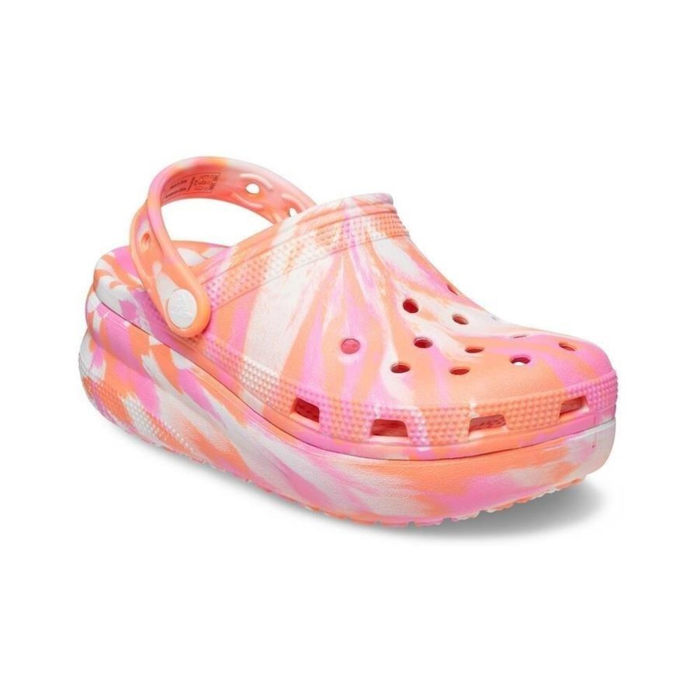 Sandália Crocs Marbled Cutie Clog Papaya Multi - Infantil - Foto 2