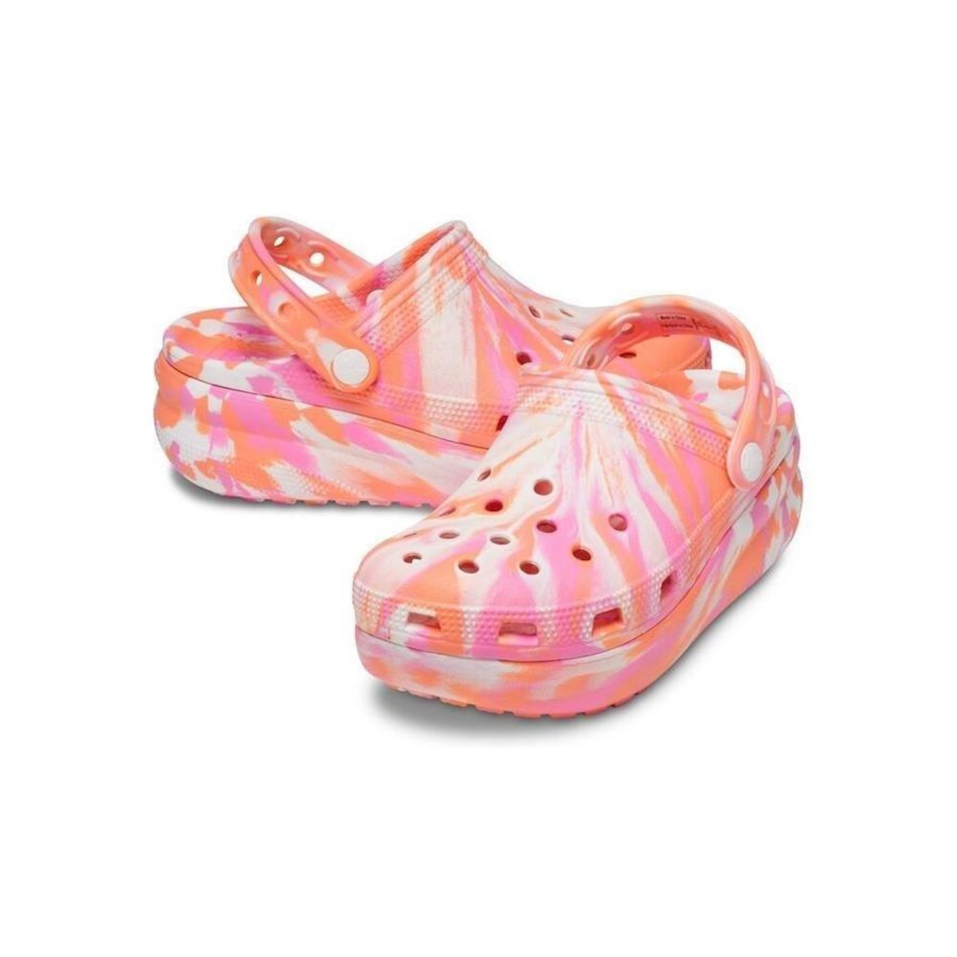 Sandália Crocs Marbled Cutie Clog Papaya Multi - Infantil - Foto 4