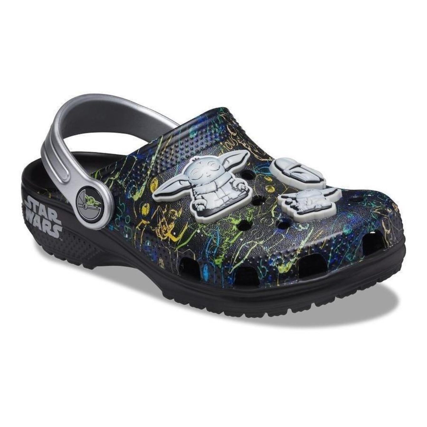 Chinelo Crocs Classic Grogu Clog - Infantil - Foto 2