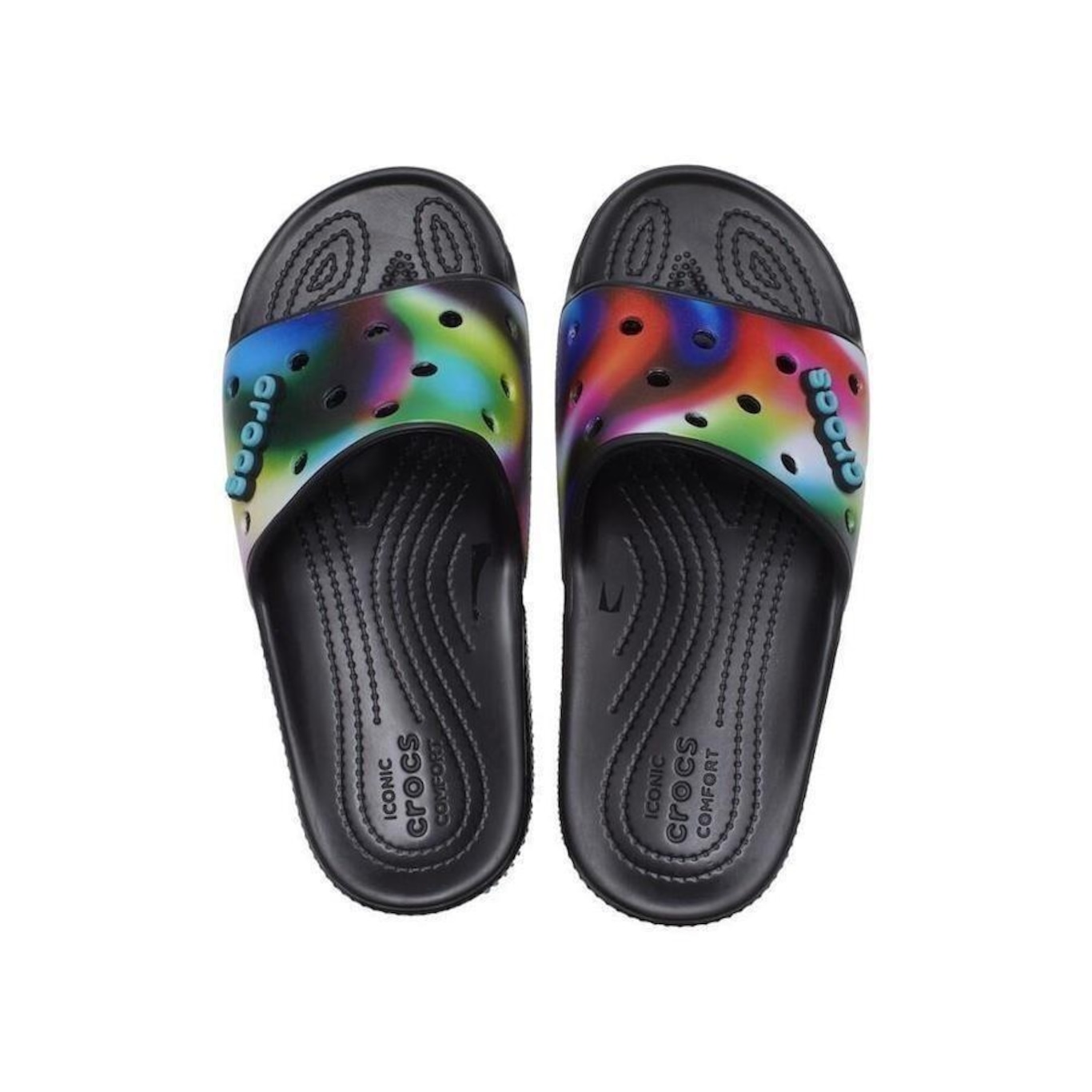 Chinelo Crocs Classic Solarized Slide - Unissex - Foto 1