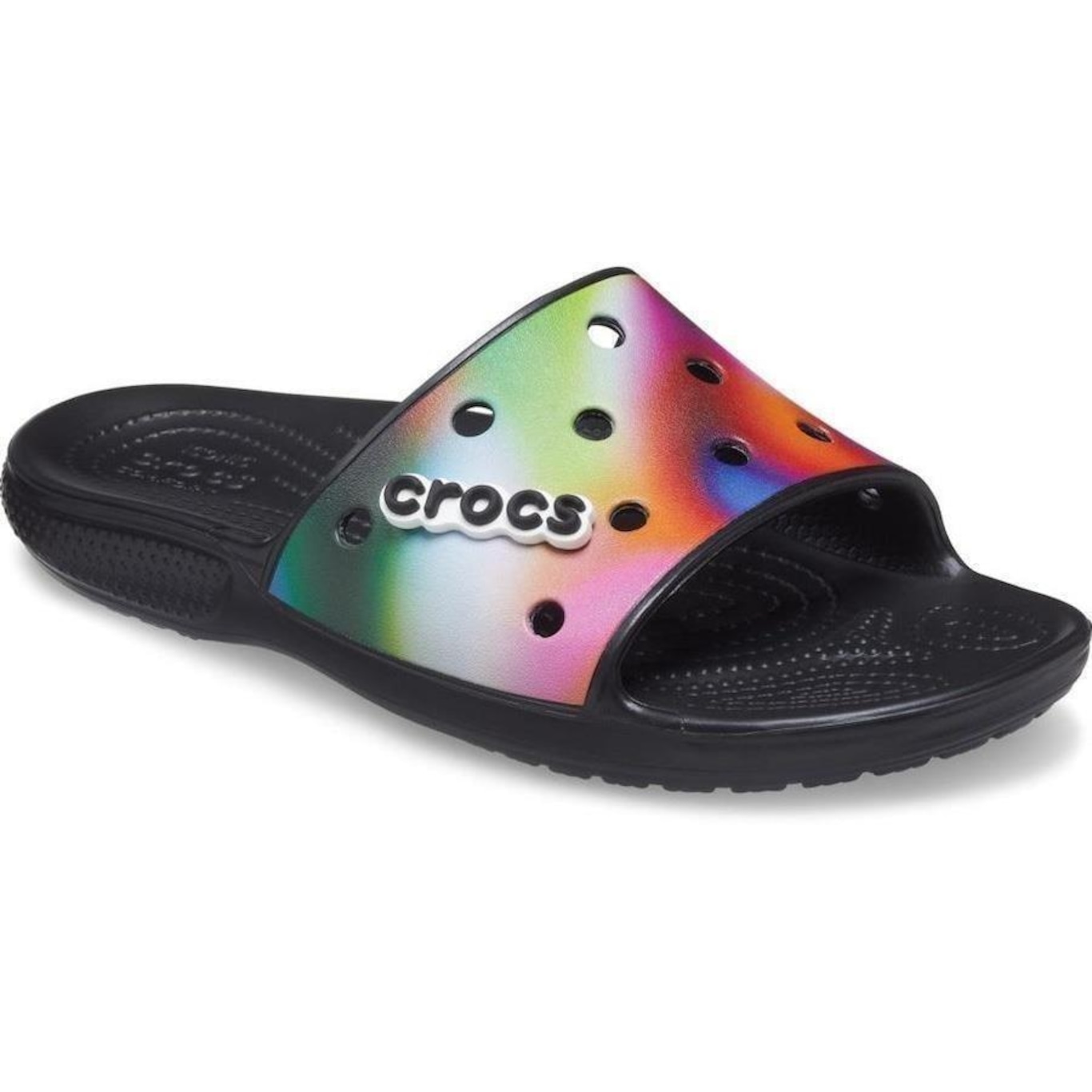 Chinelo Crocs Classic Solarized Slide - Unissex - Foto 2