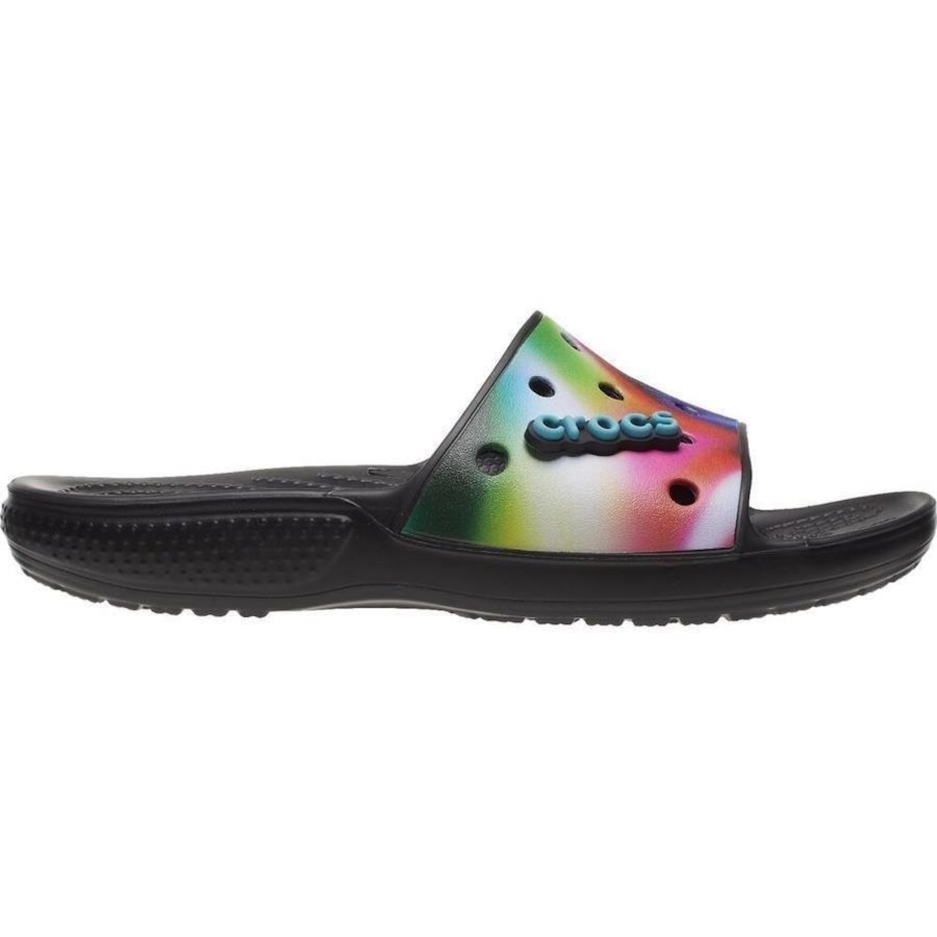 Chinelo Crocs Classic Solarized Slide - Unissex - Foto 3