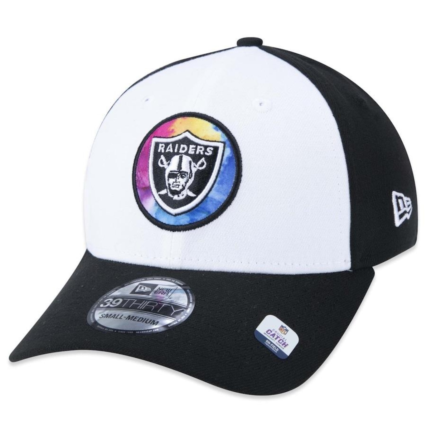 Boné Aba Curva New Era 39Thirty Las Vegas Raiders Crucial Catch 2022 Stretch Fit - Fechado - Masculino - Foto 3