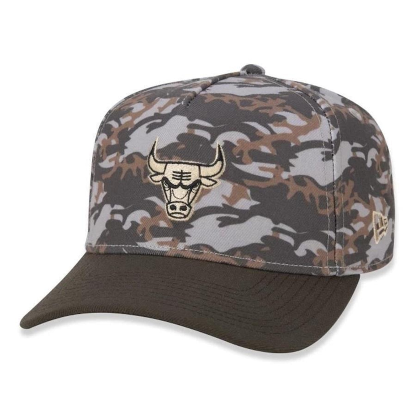 Boné Aba Curva New Era Chicago Bulls 940 A-Frame Neutral Wild Camo - Snapback - Adulto - Foto 1