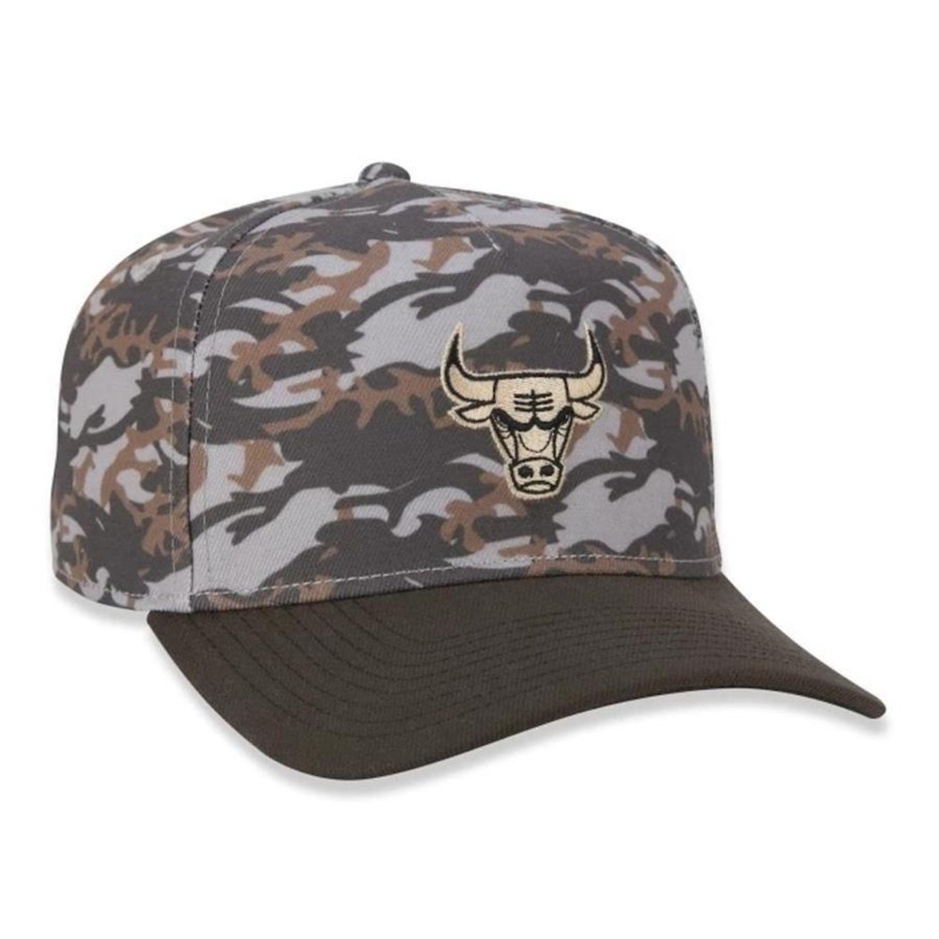 Boné Aba Curva New Era Chicago Bulls 940 A-Frame Neutral Wild Camo - Snapback - Adulto - Foto 4