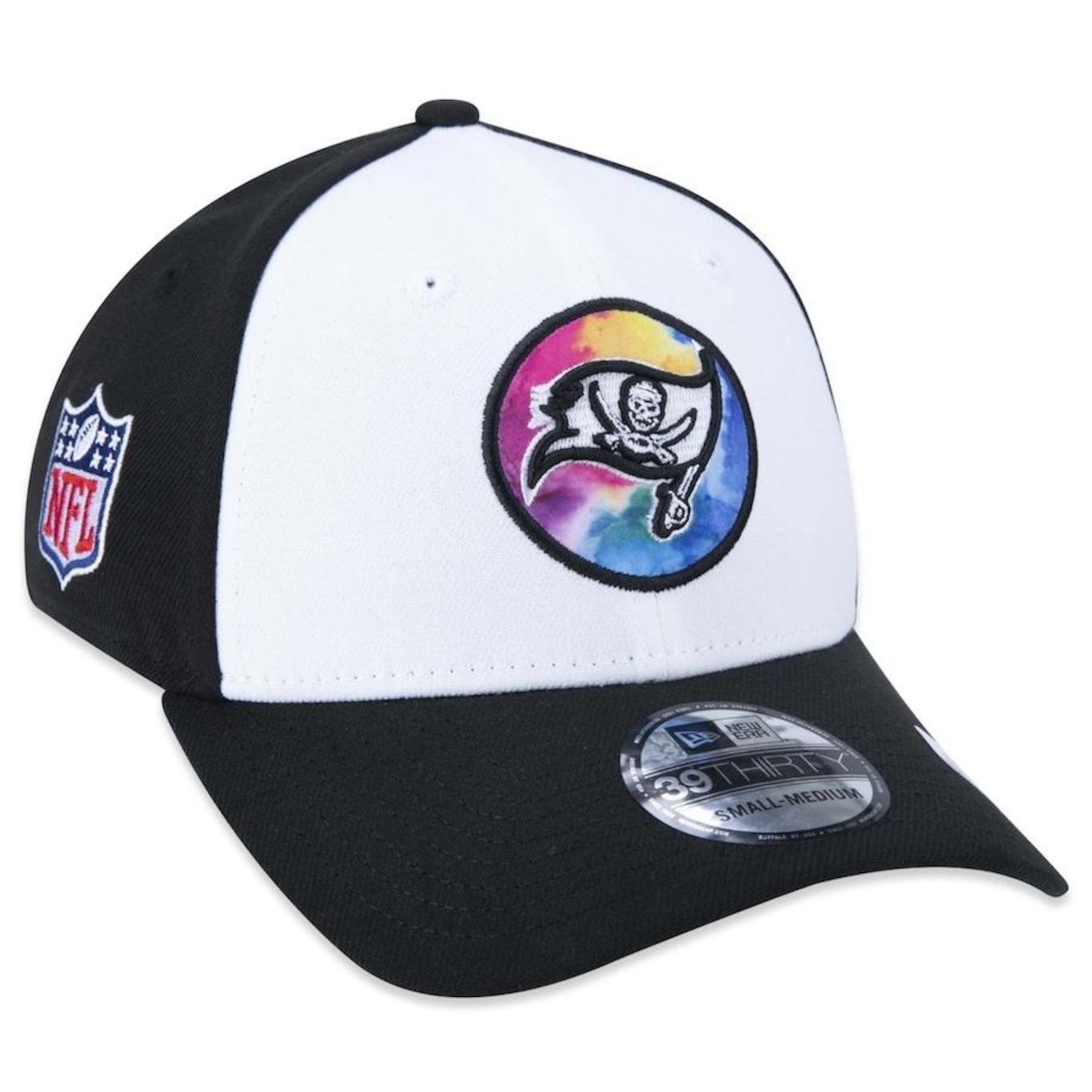 Boné Aba Curva New Era 39Thirty Tampa Bay Buccaneers Crucial Catch 2022 Stretch Fit - Fechado - Adulto - Foto 1