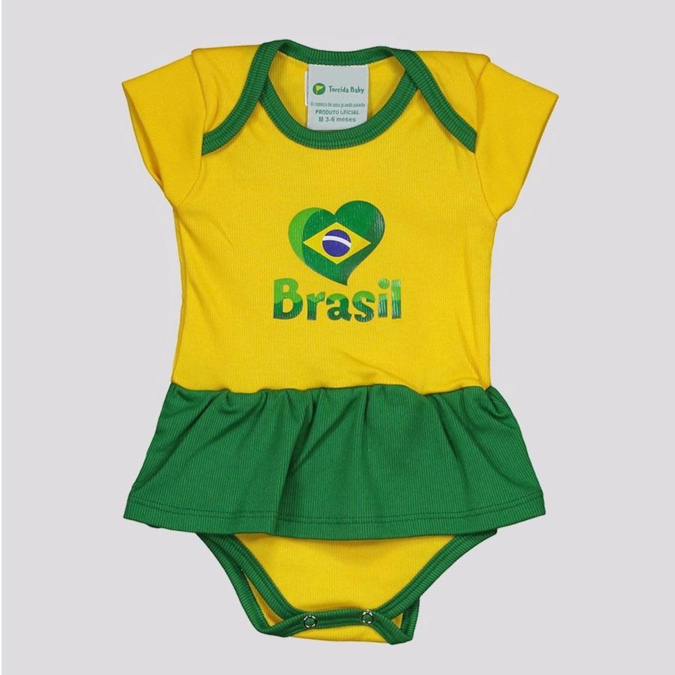 Body do Brasil Torcida Baby Heart - Infantil - Foto 1