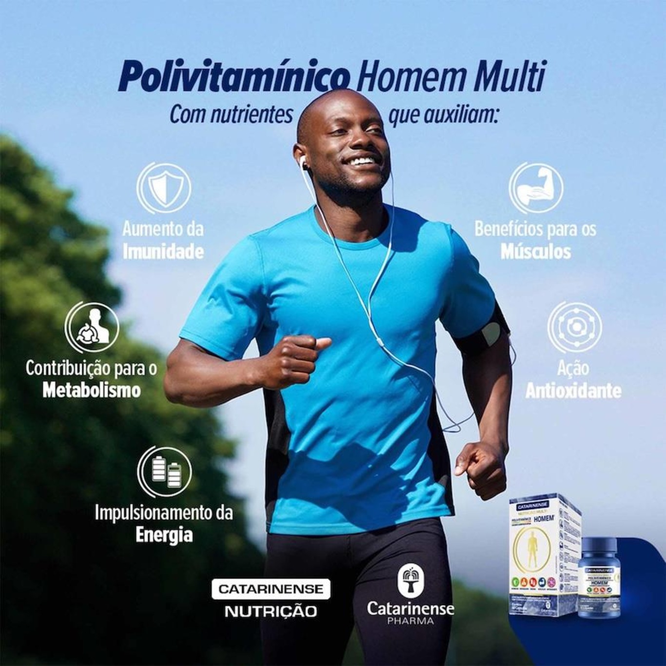 Kit de Polivitamínico Homem Catarinense Pharma 180 cápsulas - 3 unidades - Foto 3