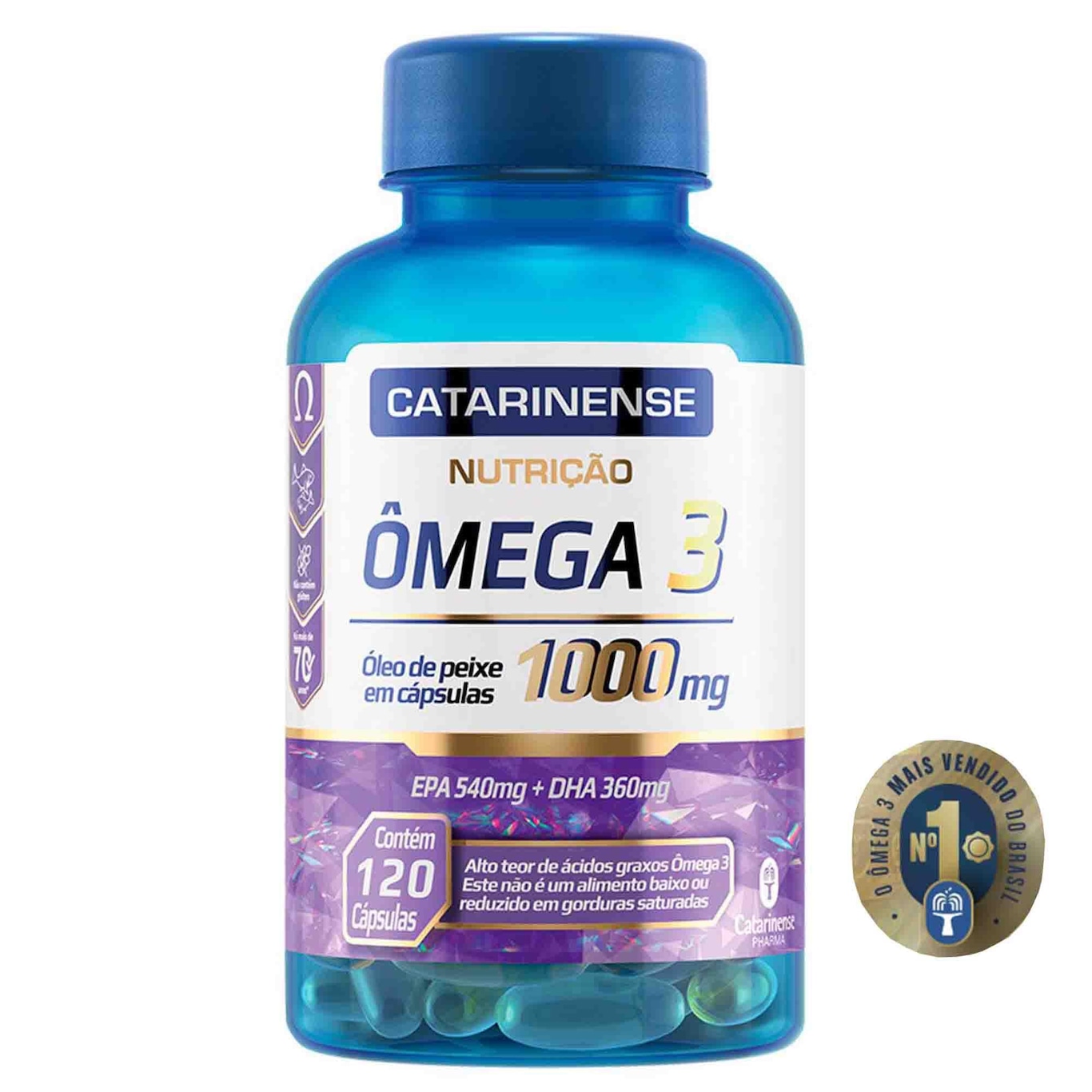 Ômega 3 1000mg Catarinense Pharma 100% Original - 120 Cápsulas - Foto 1