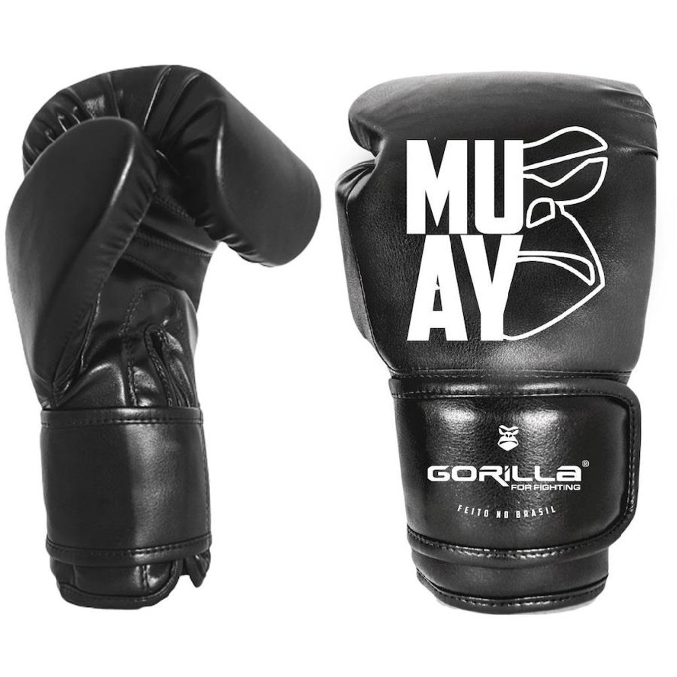 Luva de Muay Thai 12 Oz Expressive Black Gorilla Boxe Kickboxing Fight MMA Combate Profissional - Foto 4