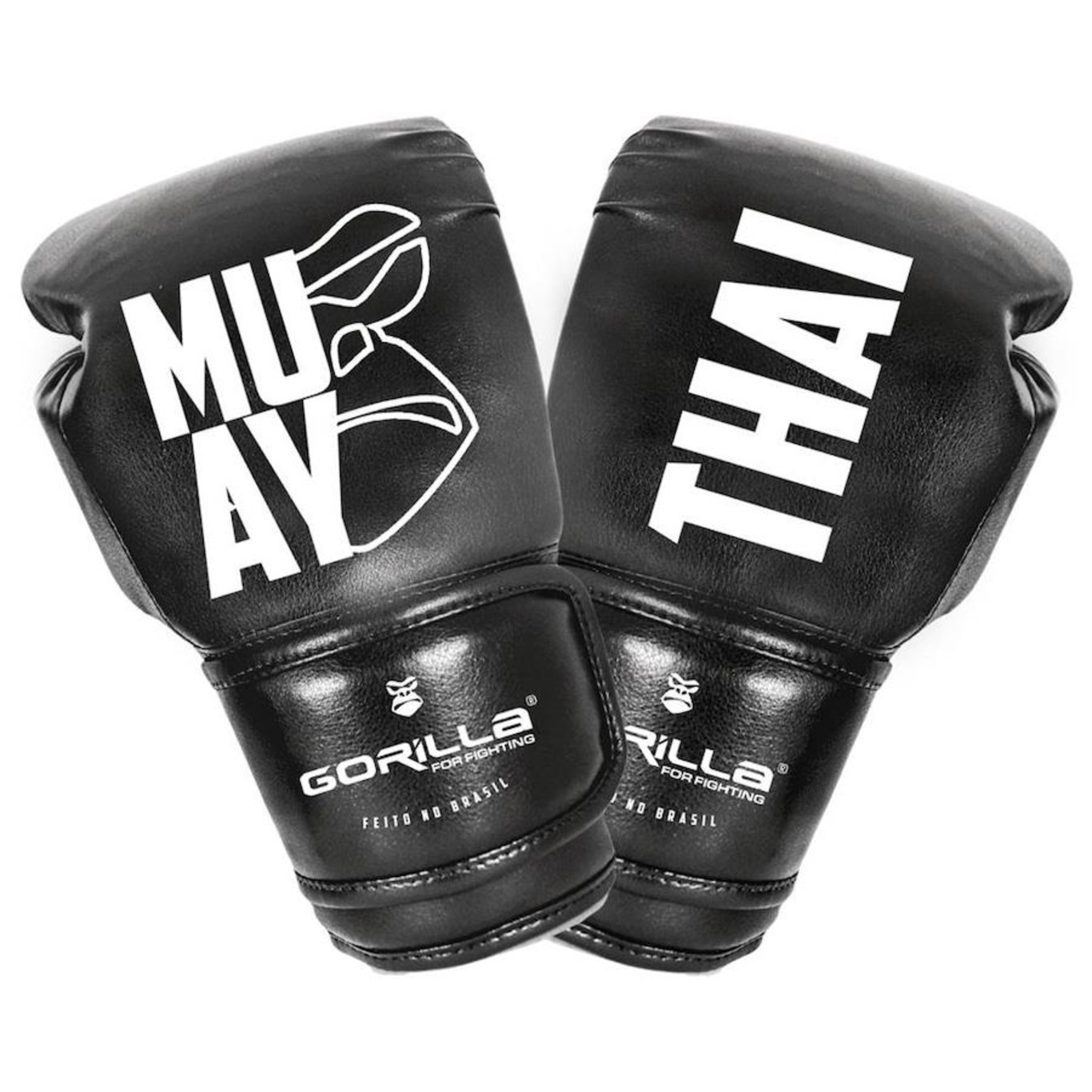 Luva de Muay Thai 12 Oz Expressive Black Gorilla Boxe Kickboxing Fight MMA Combate Profissional - Foto 1