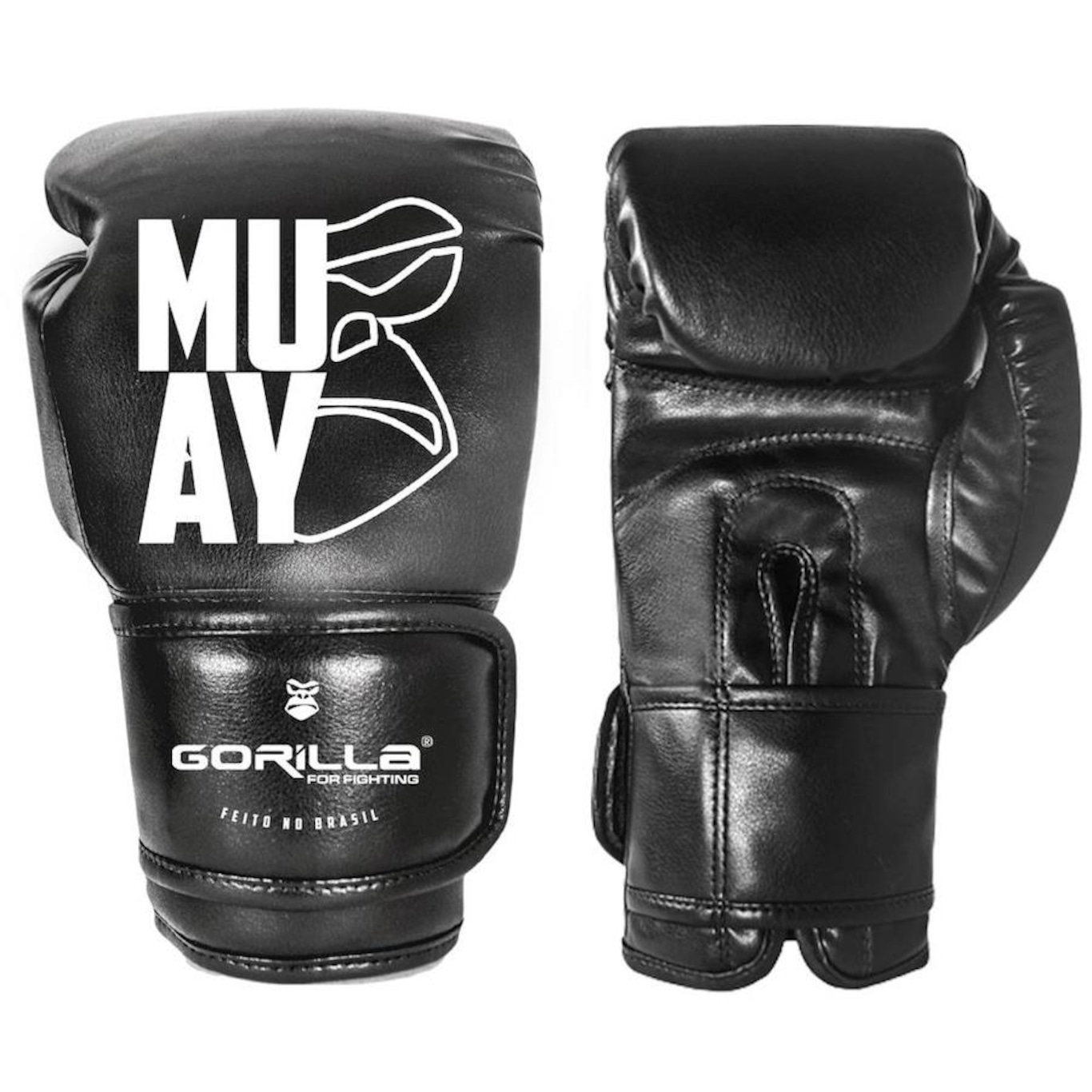 Luva de Muay Thai 12 Oz Expressive Black Gorilla Boxe Kickboxing Fight MMA Combate Profissional - Foto 3