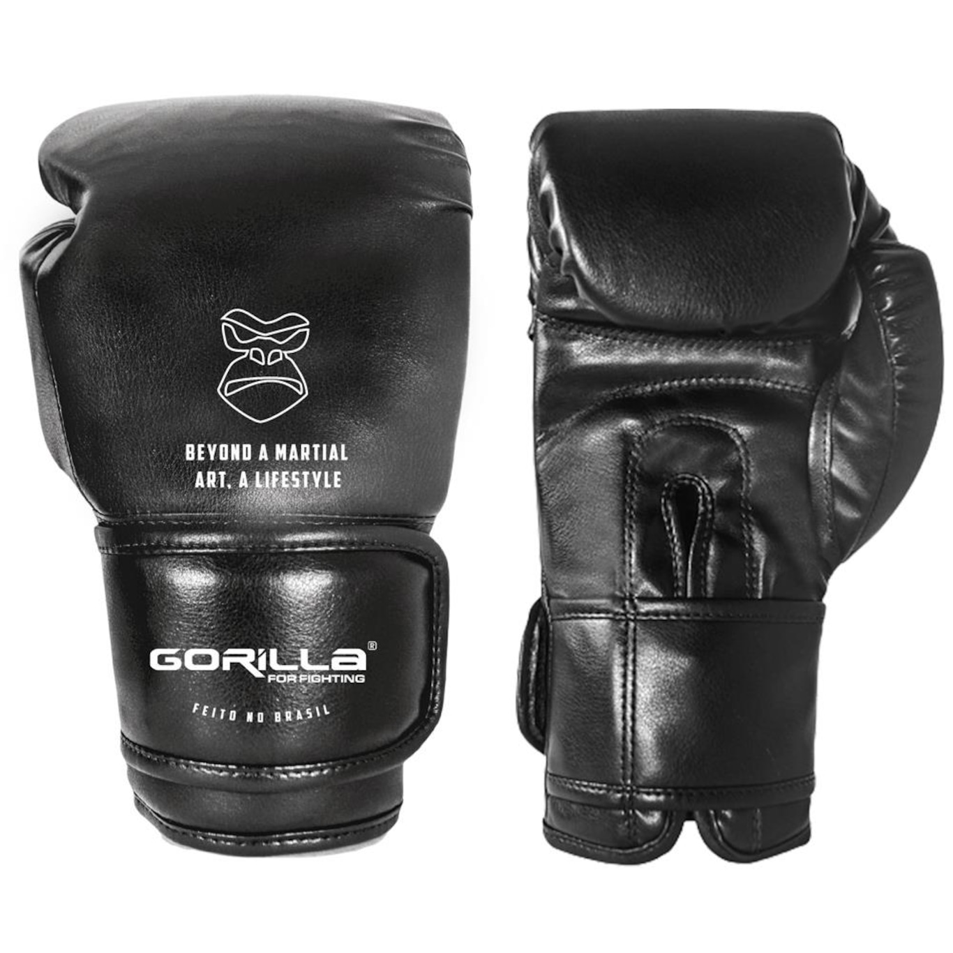 Luva Boxe 12Oz Lifestyle Essencial Black Classic Gorilla Muay Thai kickboxing Fight Combate - Foto 3