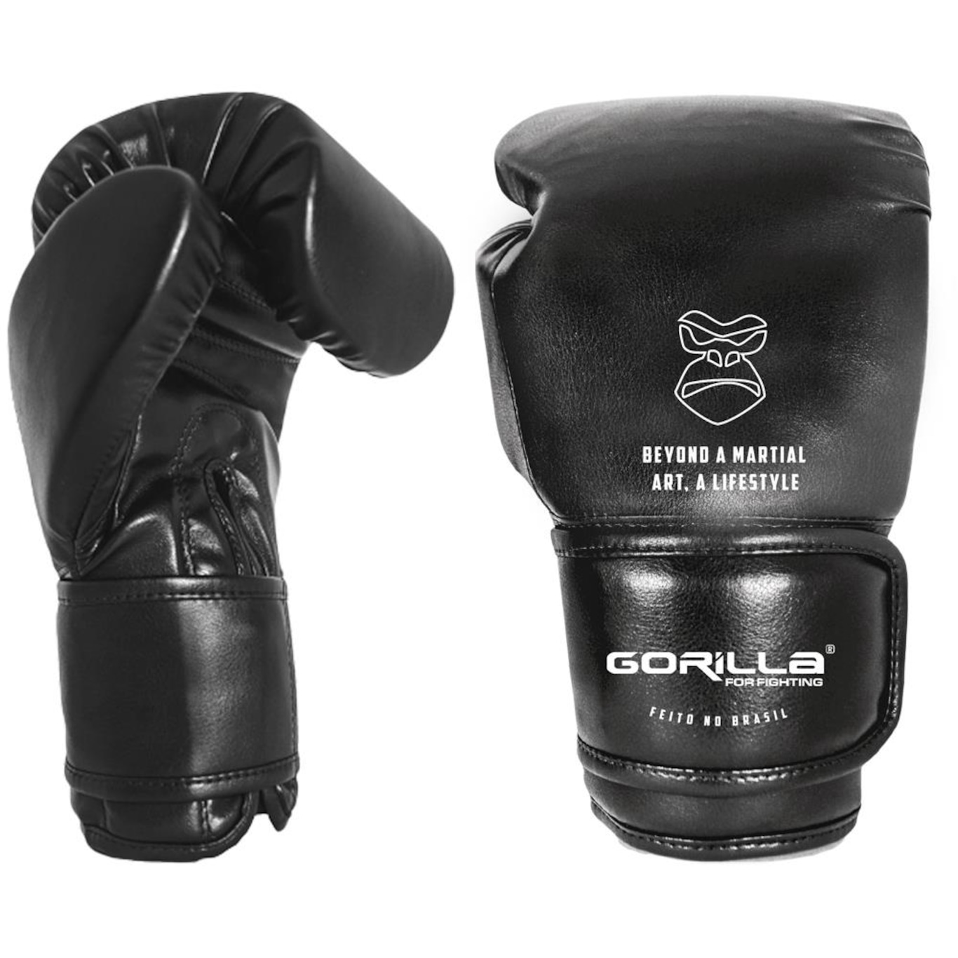 Luva Boxe 12Oz Lifestyle Essencial Black Classic Gorilla Muay Thai kickboxing Fight Combate - Foto 4