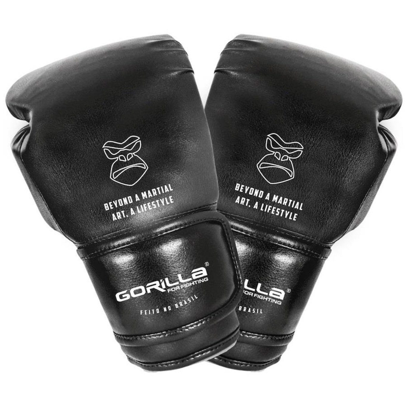 Luva Boxe 12Oz Lifestyle Essencial Black Classic Gorilla Muay Thai kickboxing Fight Combate - Foto 1