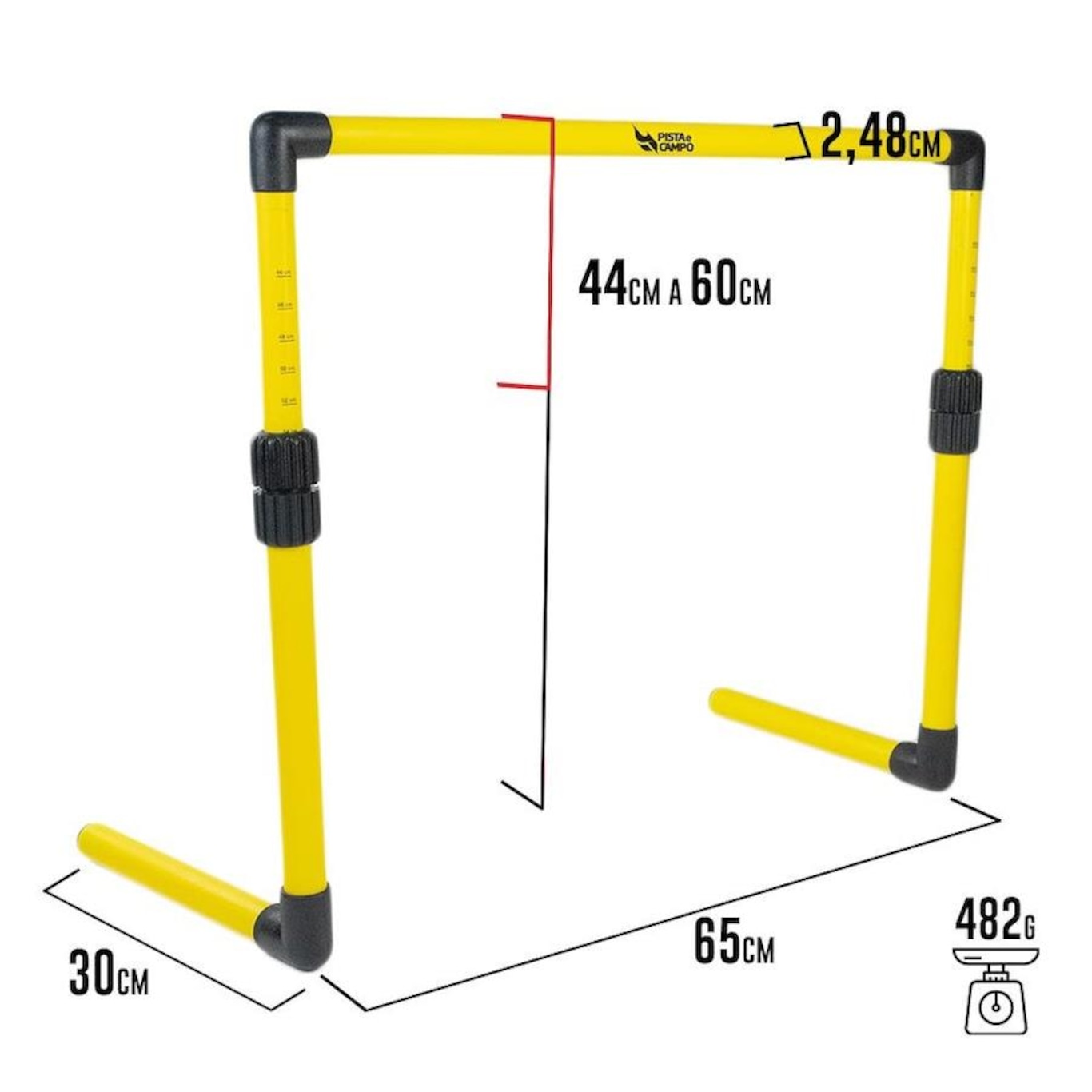 Barreirinha de Agilidade Premium com Altura Ajustável de 44 a 60cm Pista e Campo - 1 Unidade - Foto 2