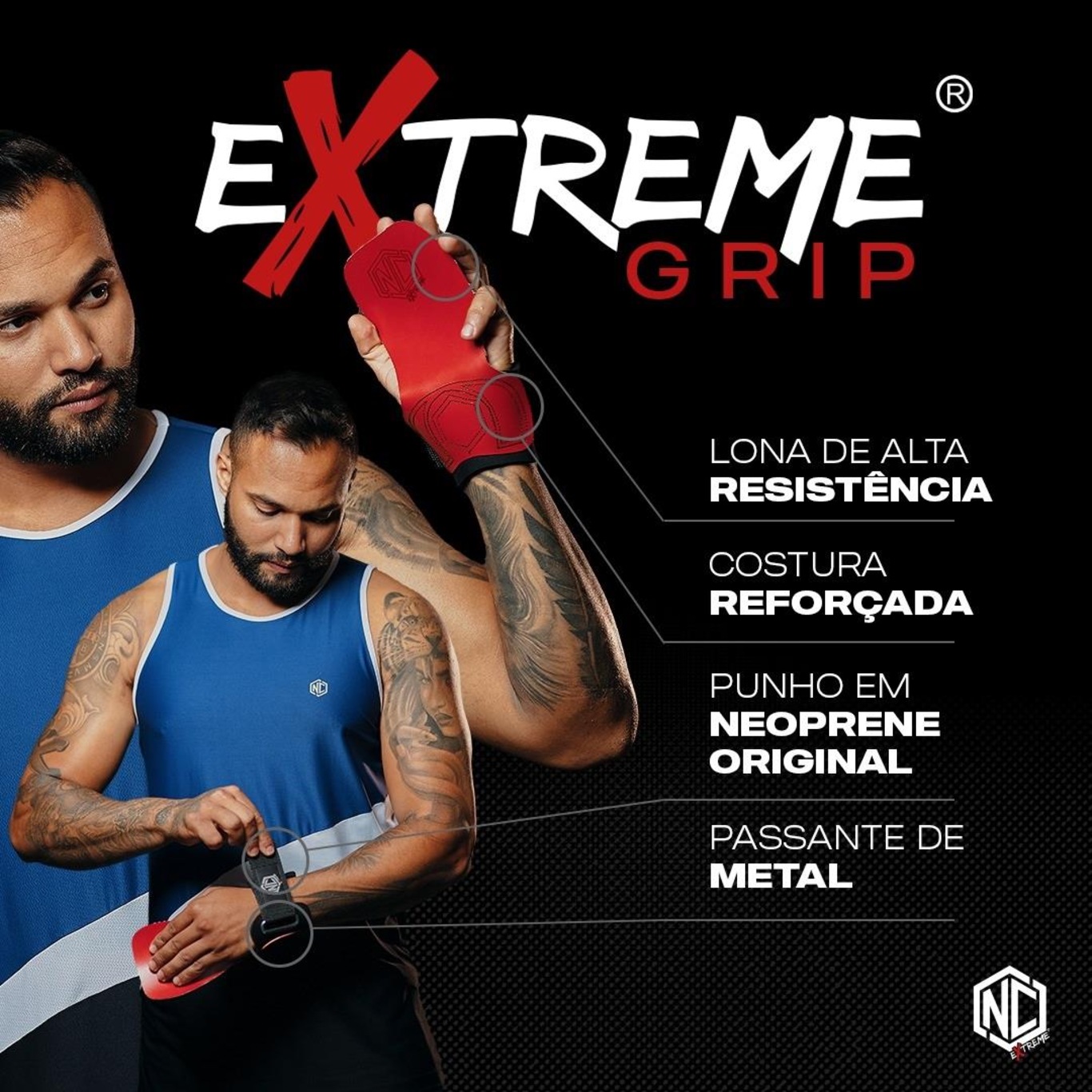 Luvas NC Extreme Hand Grip Cross Training - Adulto - Foto 6