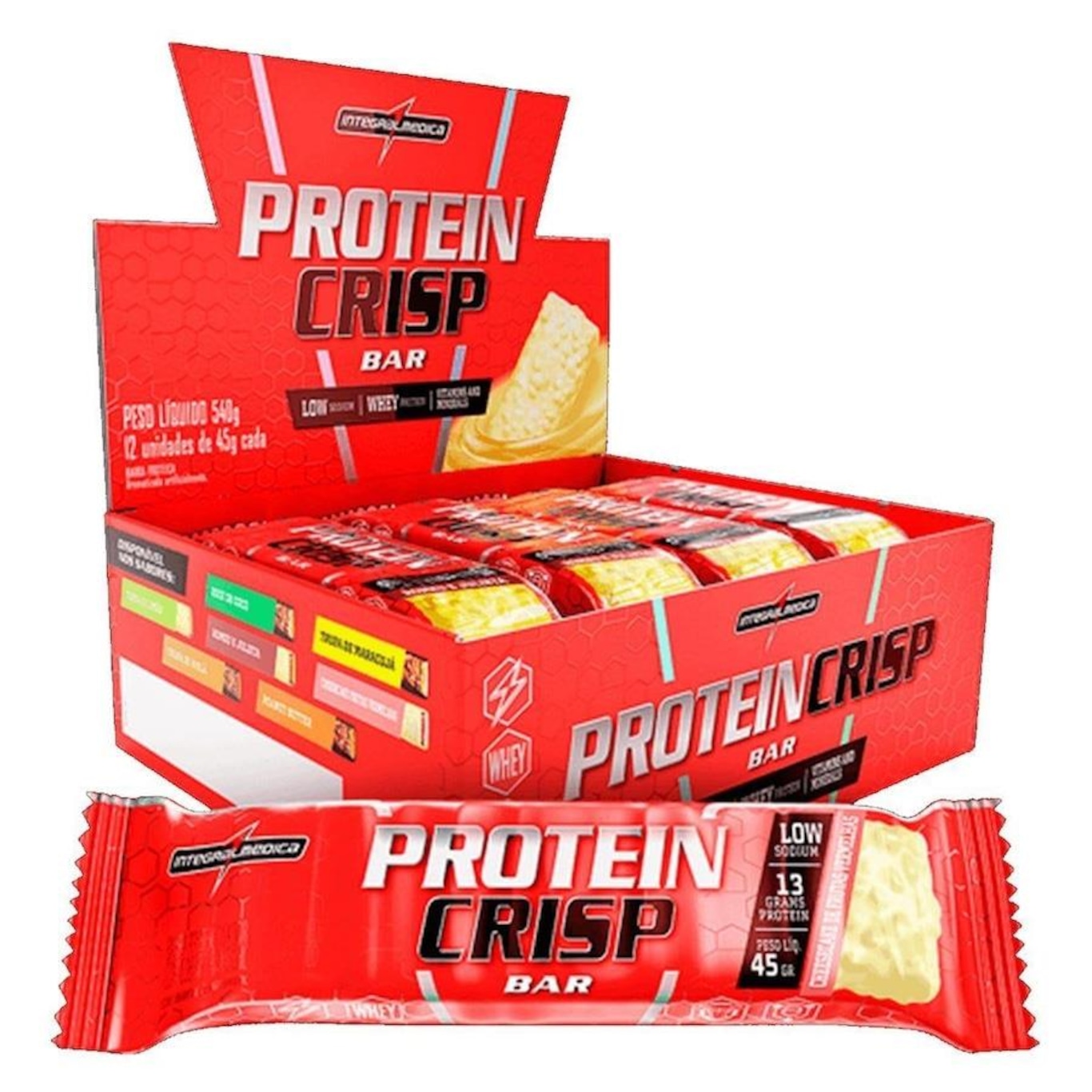 Protein Crisp Bar Integralmédica - Cheesecake - 12 Unid de 45g - Foto 1