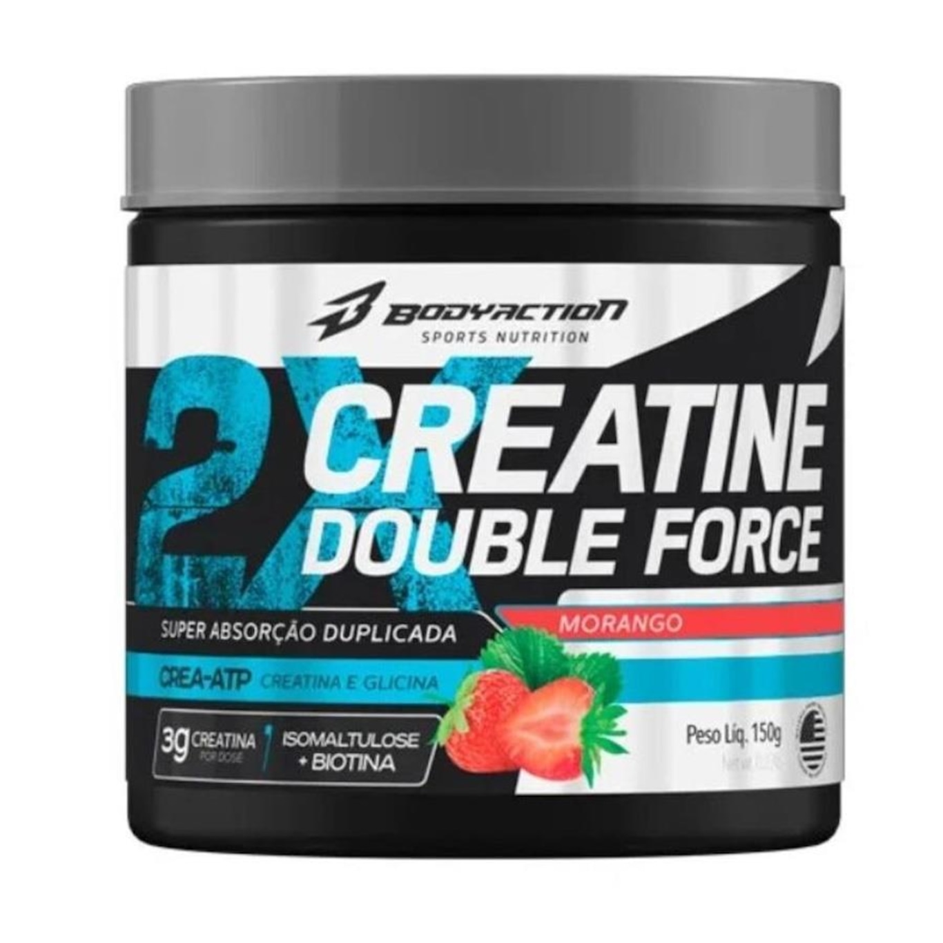 Creatina Double Force Body Action - Morango - 150g - Foto 1