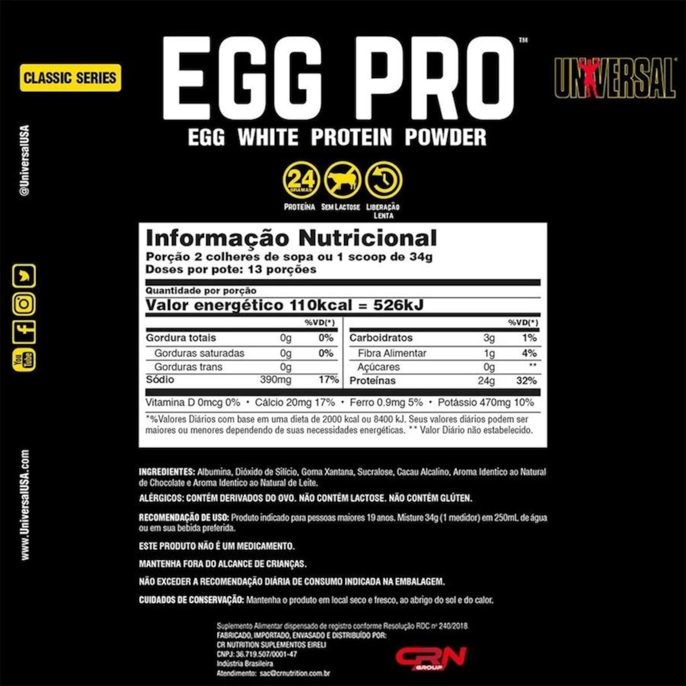 Albumina Isolada Egg Pro Universal Nutrition - Baunilha - 454g - Foto 2