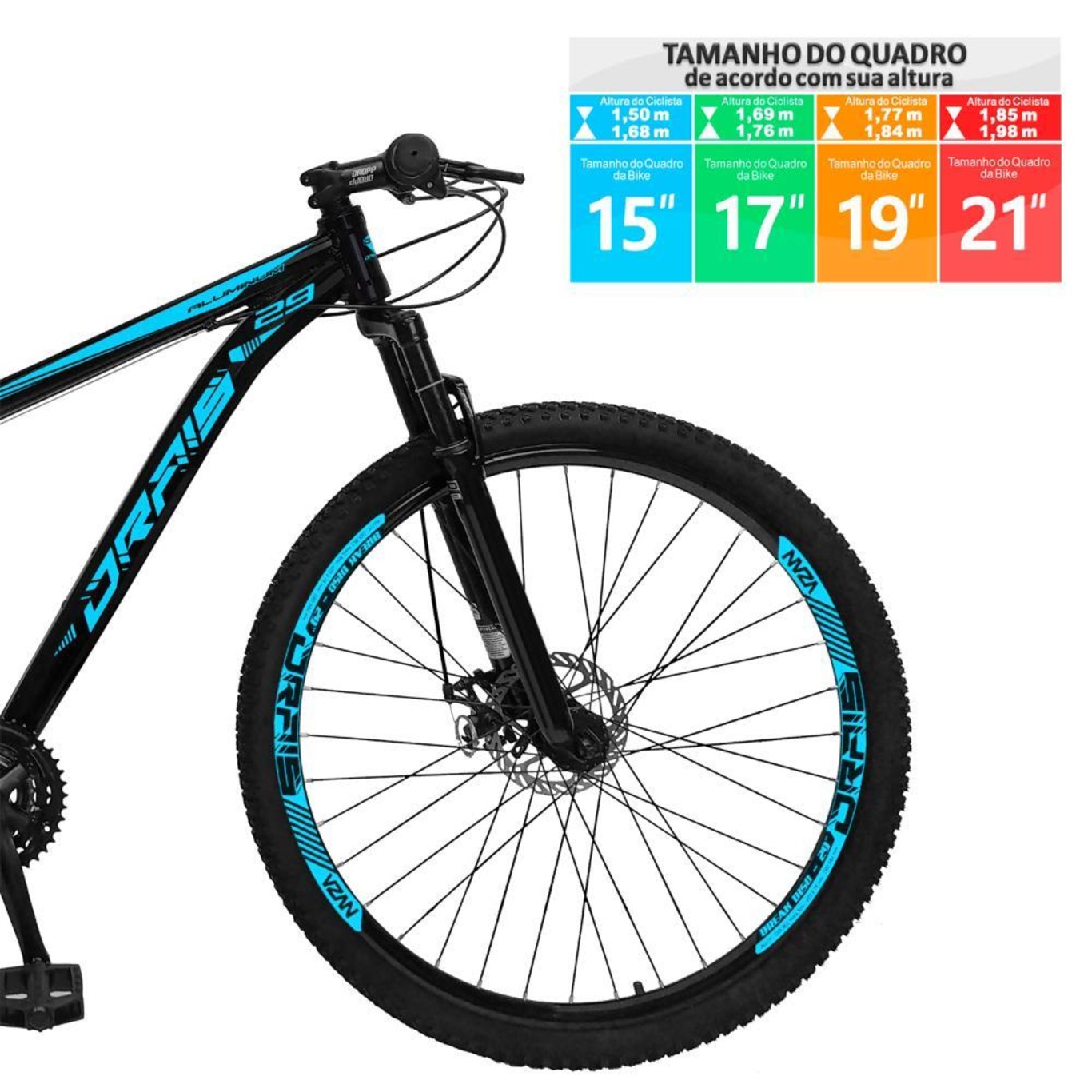 Bicicleta Drais 29 - Freio Hidráulico MTB Aluminio - Câmbios Shimano - 24V - Suspensão com Trava - Foto 5